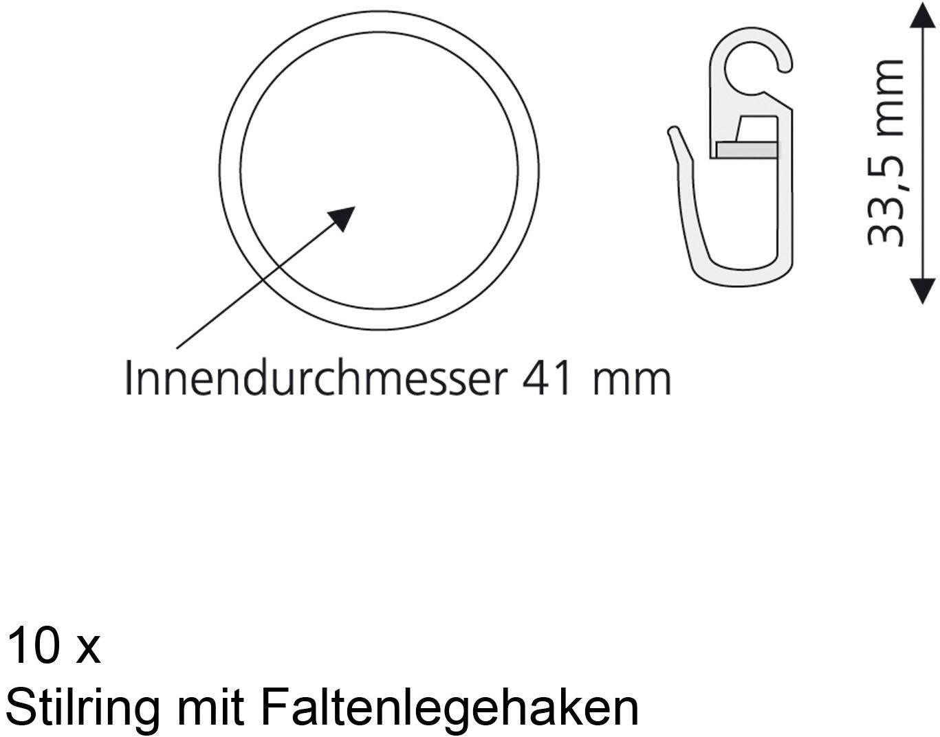 bequem mm mit bestellen Liedeco für 10 und Faltenlegehaken), St., Gardinenring, Gardinenstangen schnell Ø 28 (Packung,