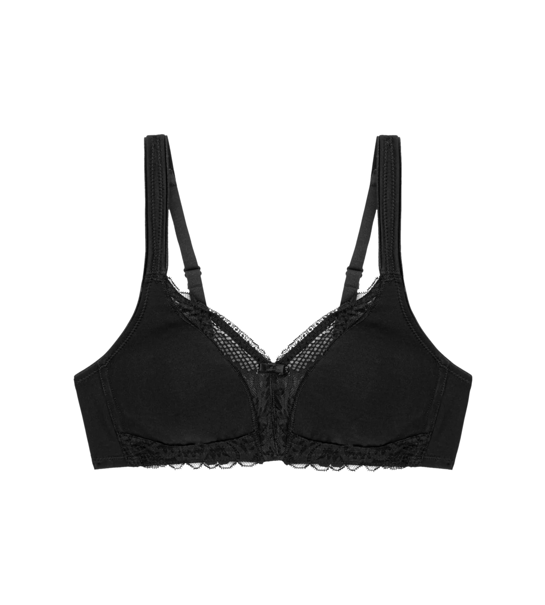 Triumph »Modern Lace+Cotton« Spitzeneinsätze, starker Halt ohne Bügel, atmungsaktiv, leicht