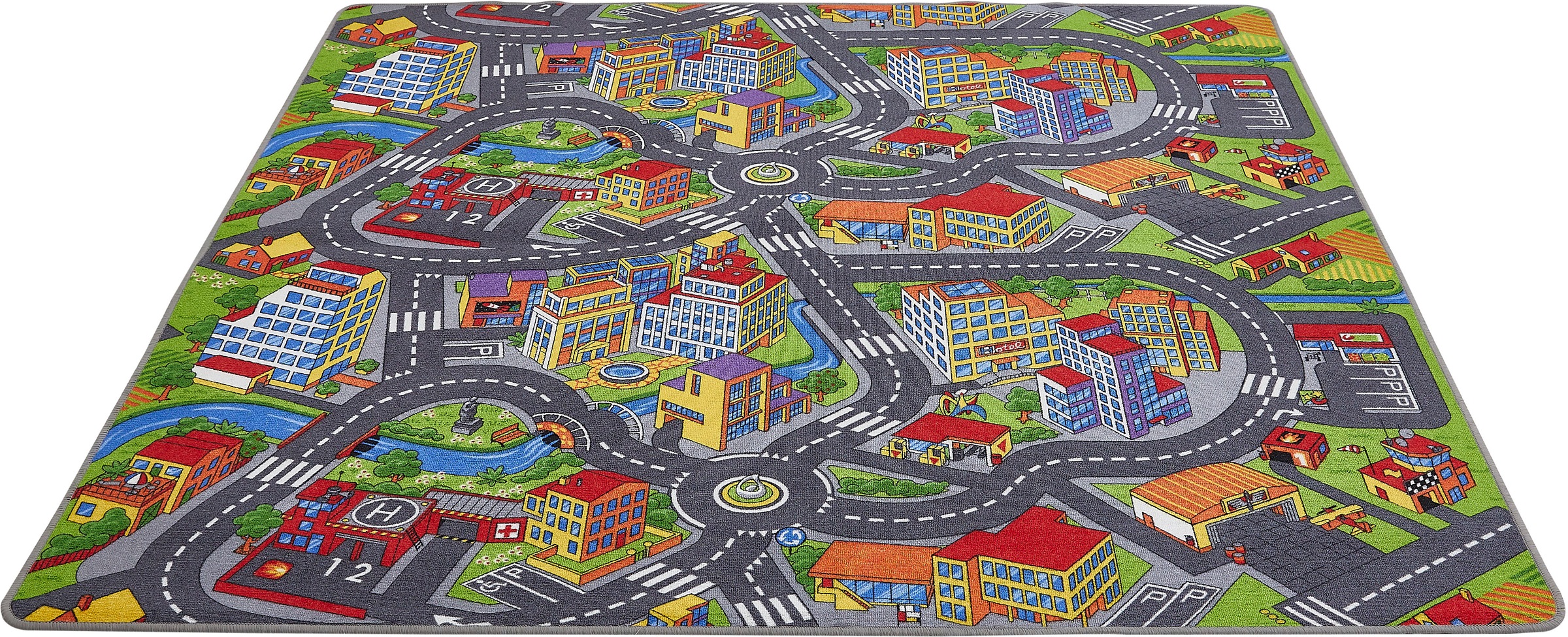 Andiamo Kinderteppich »Straße Lagerräumung«, rechteckig, 5 mm Höhe, Straßen-Spiel-Teppich, Sonderposten, für Mädchen & Jungen