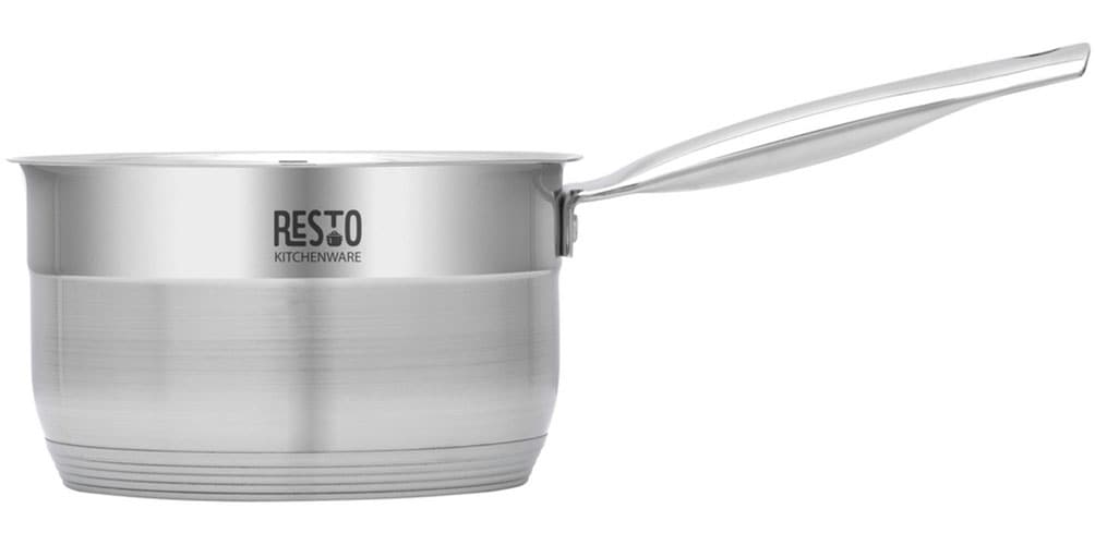 RESTO Kitchenware Kasserolle »Rigel, Soßentopf 1,9 l, energiesparend und spülmaschinenfest«, Edelstahl 18/10, (2 tlg.), mit hitzebeständigem Glasdeckel, im Geschenkkarton