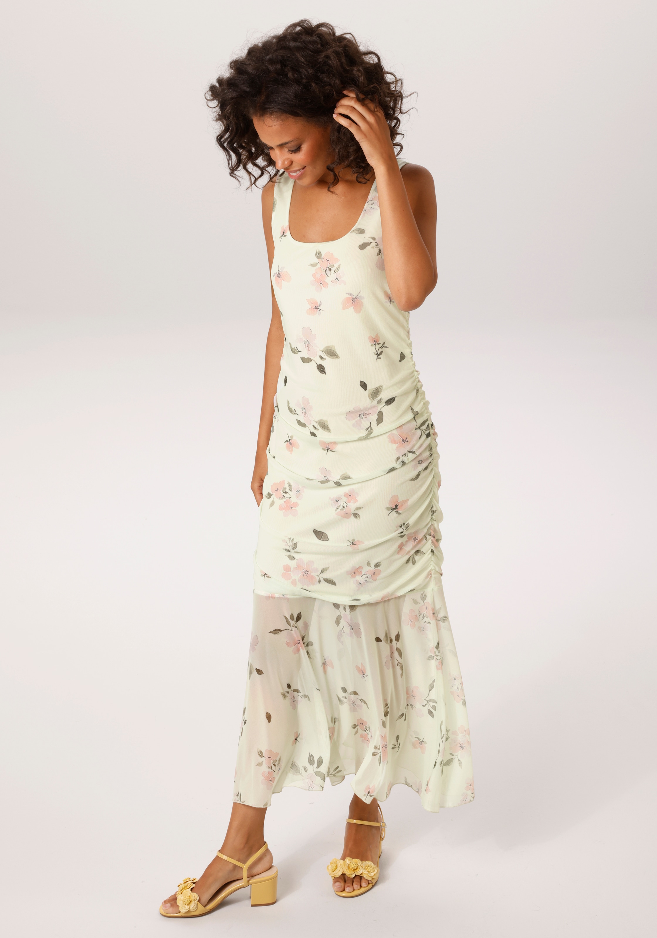 Aniston CASUAL Sommerkleid mit pastellfarbenem Blumendruck - NEUE KOLLEKTION