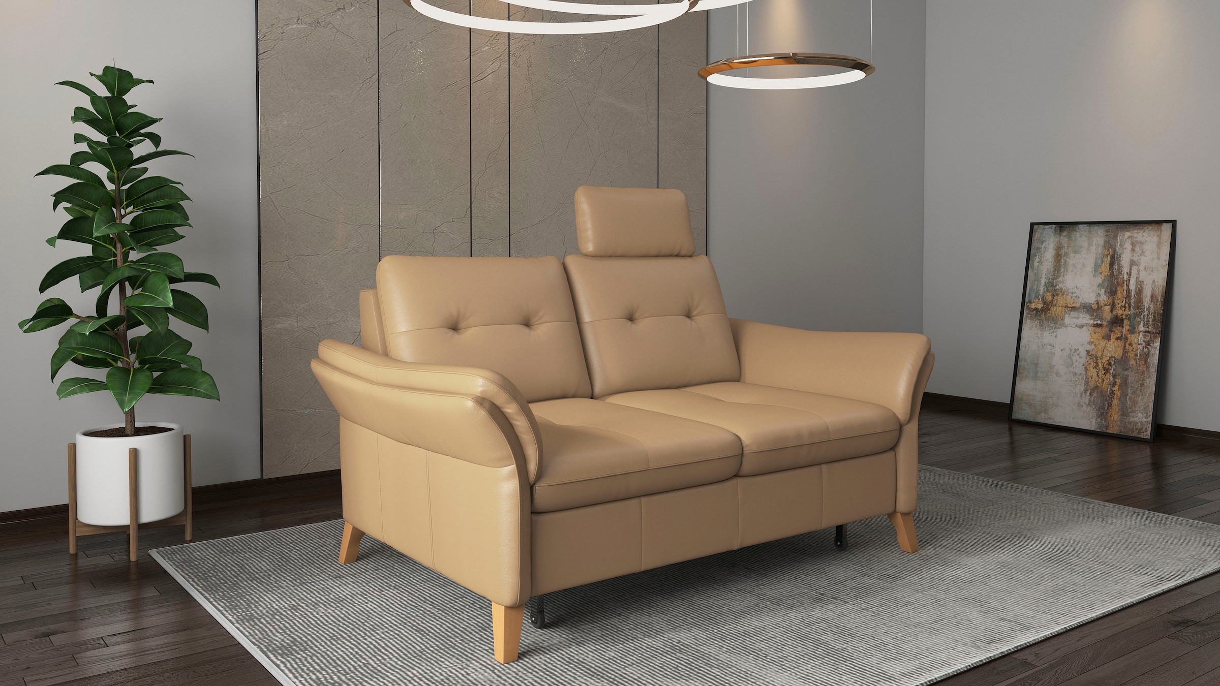 sit&more 2-Sitzer »Göteborg«, inklusive Sitztiefenverstellung und Federkern