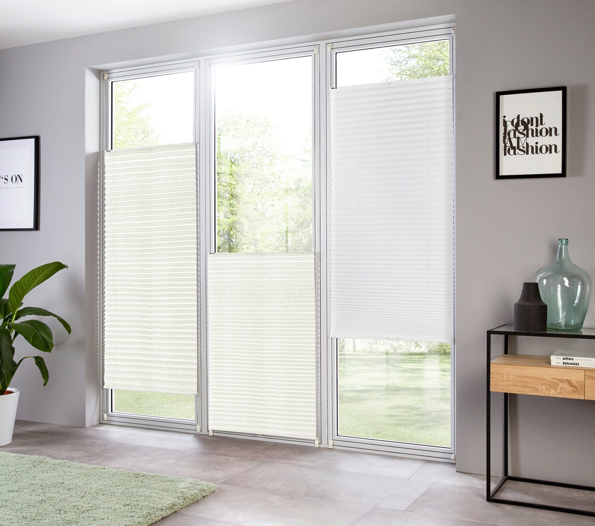 OTTO home Plissee »VALLERIIE, ohne Bohren, Lichtschutz, Klemmfix« Lichtschutz ohne Bohren verspannt trendig, mit strukturierter Oberfläche, für Fenster & Tür, NEUHEIT!