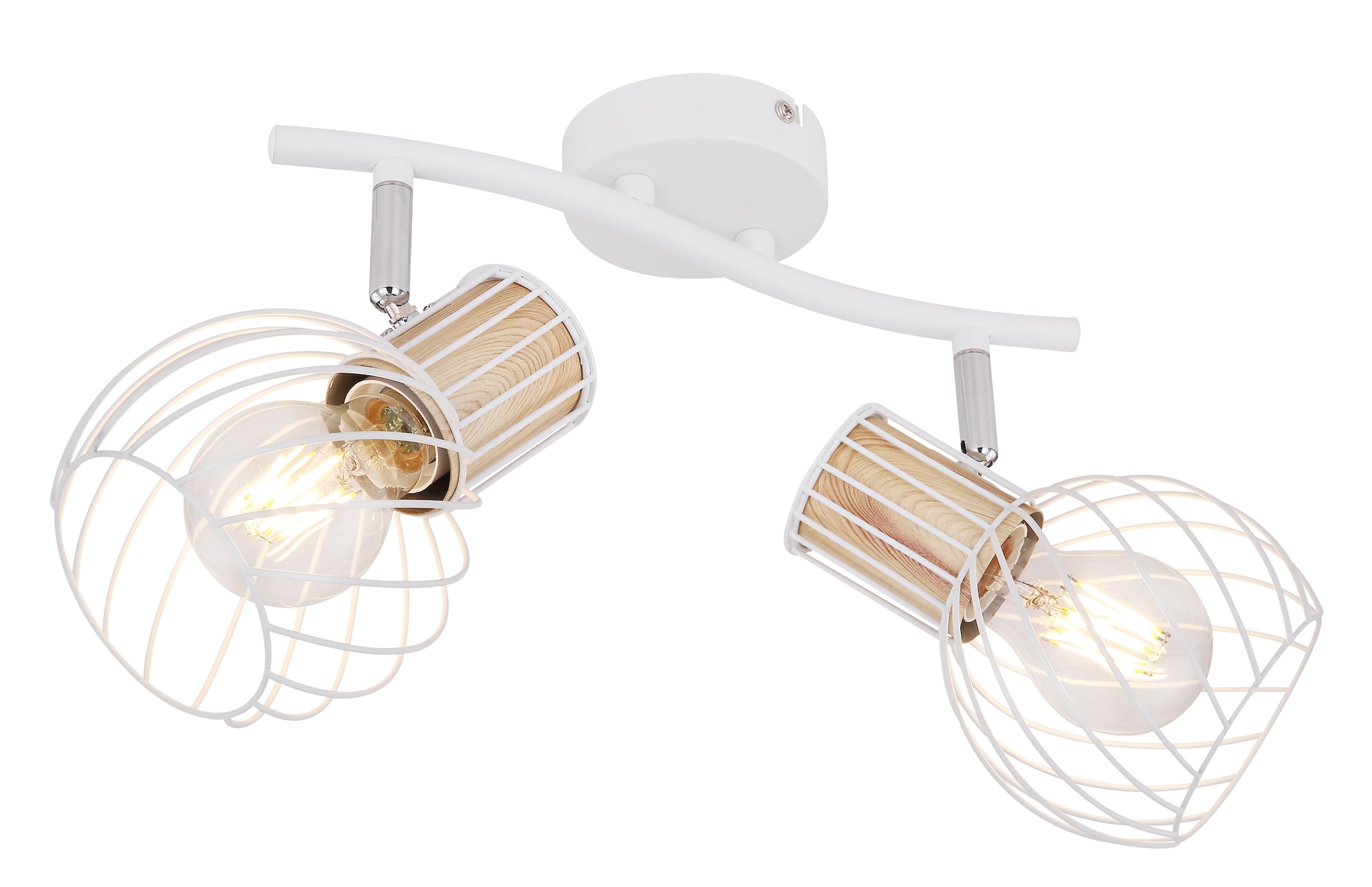GLOBO LIGHTING Deckenstrahler »LUISE«, Leuchtmittel E27 | ohne Leuchtmittel, Deckenstrahler/weiß/holzoptik/Flur/Wohnzimmer