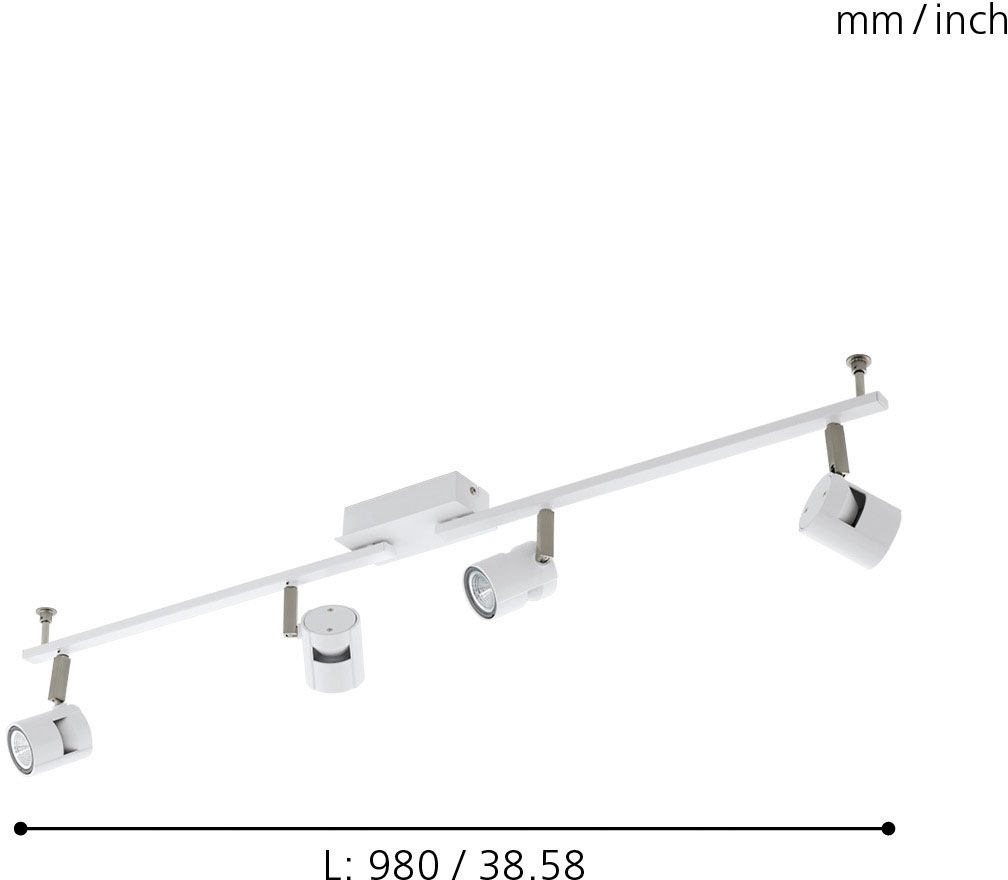 EGLO LED Deckenspots »VERGIANO«, 4 flammig, Leuchtmittel LED-Board-GU10   L günstig online kaufen