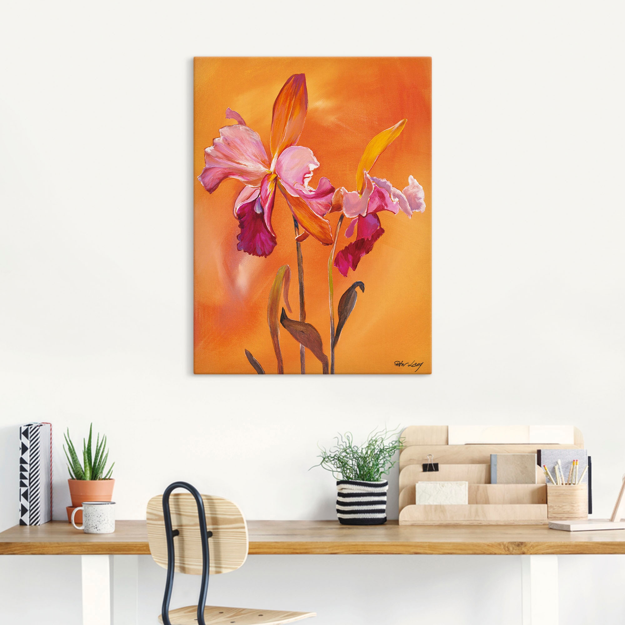 Artland Leinwandbild »Lilien-rosa«, Blumen, (1 St.), auf Keilrahmen gespannt