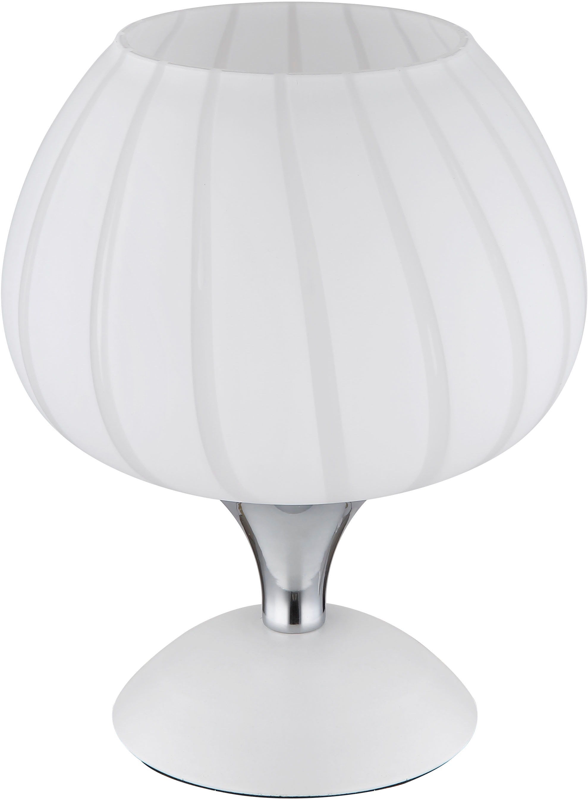 GLOBO LIGHTING Tischleuchte »MAXY« E27 1 Stk. Tischlampe Glas opal Dekorillen ø: 150mm, H: 205mm