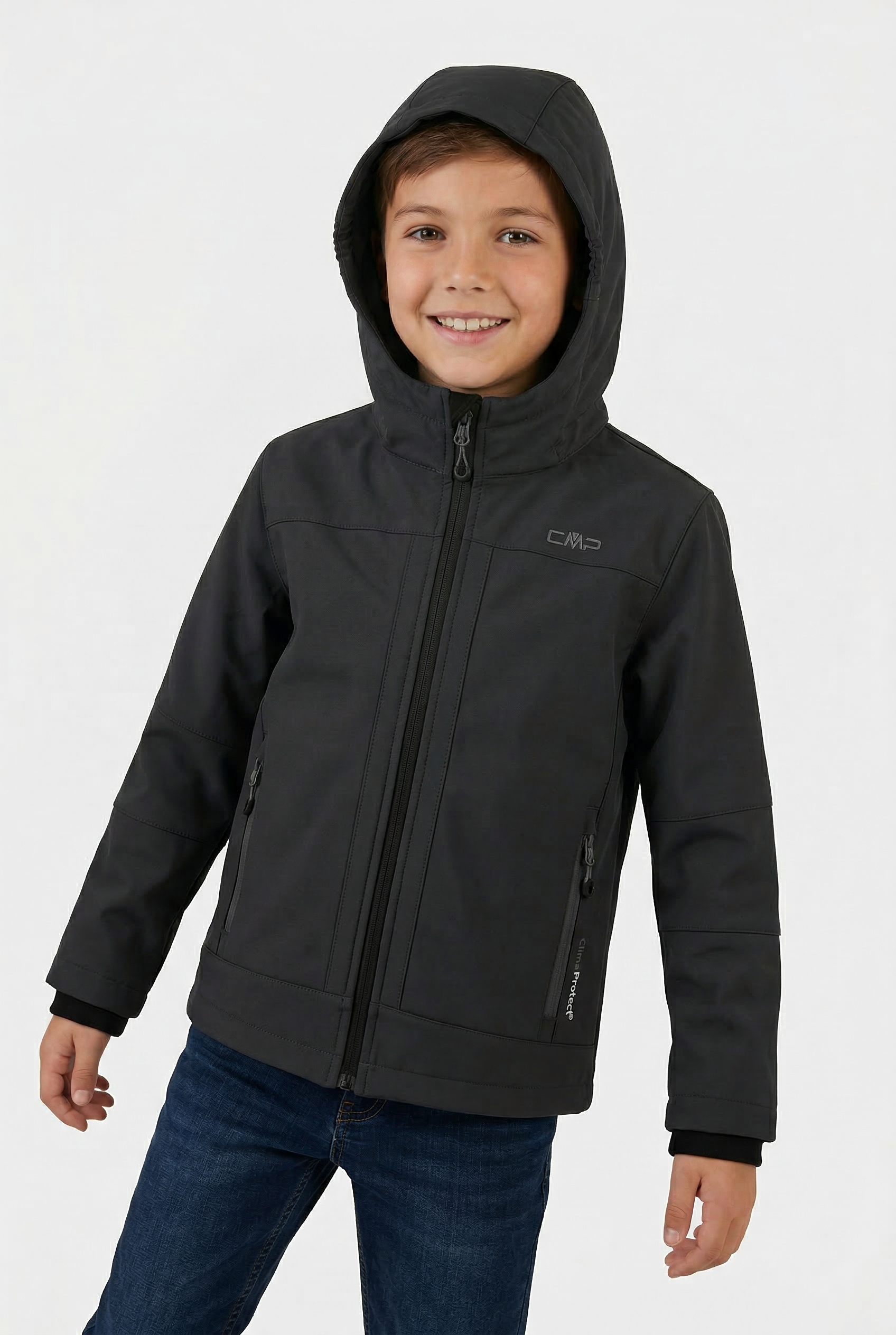CMP Softshelljacke »KID  SOFTSHELL JACKET FIX HOOD« mit Kapuze mit Clima Protect Membran, wasserabweisend, atmungsaktiv