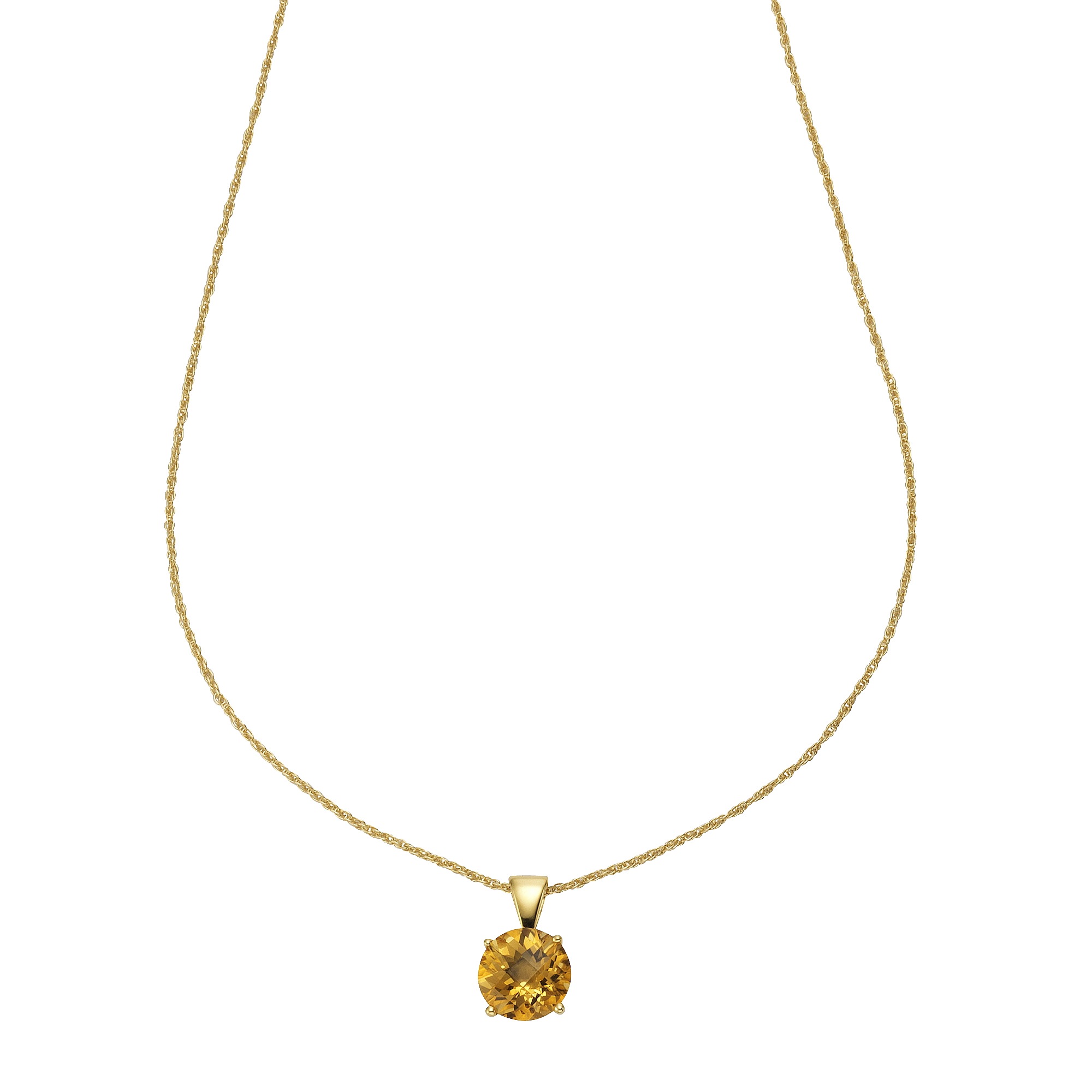 Jamelli Kette mit Anhänger »Silber 925 vergoldet 45/42cm lang mit echtem Citrin 10mm«