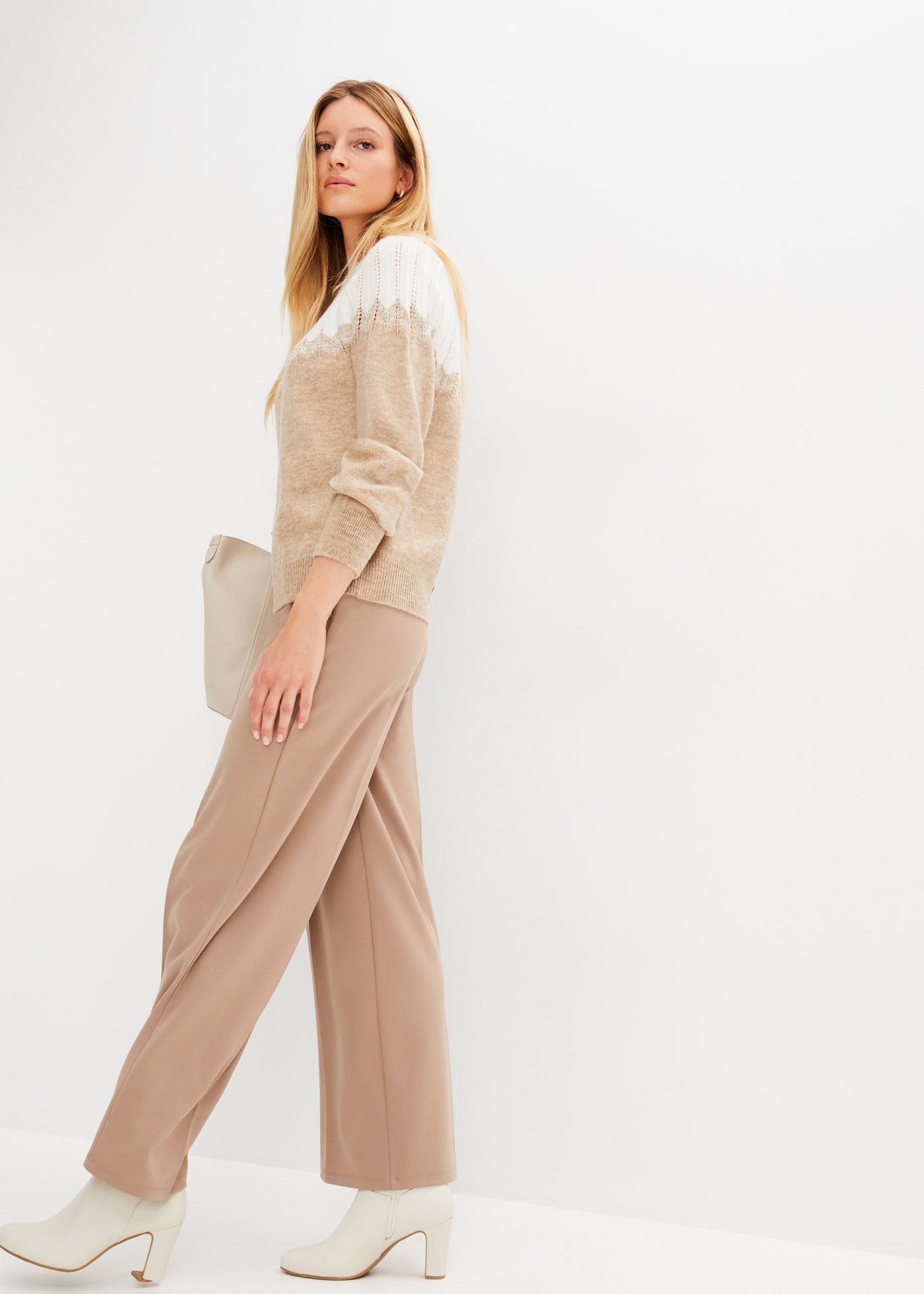 bonprix Ajourpullover aus Polyacryl, Polyester und metallisierten Fasern, mehrfarbige Optik