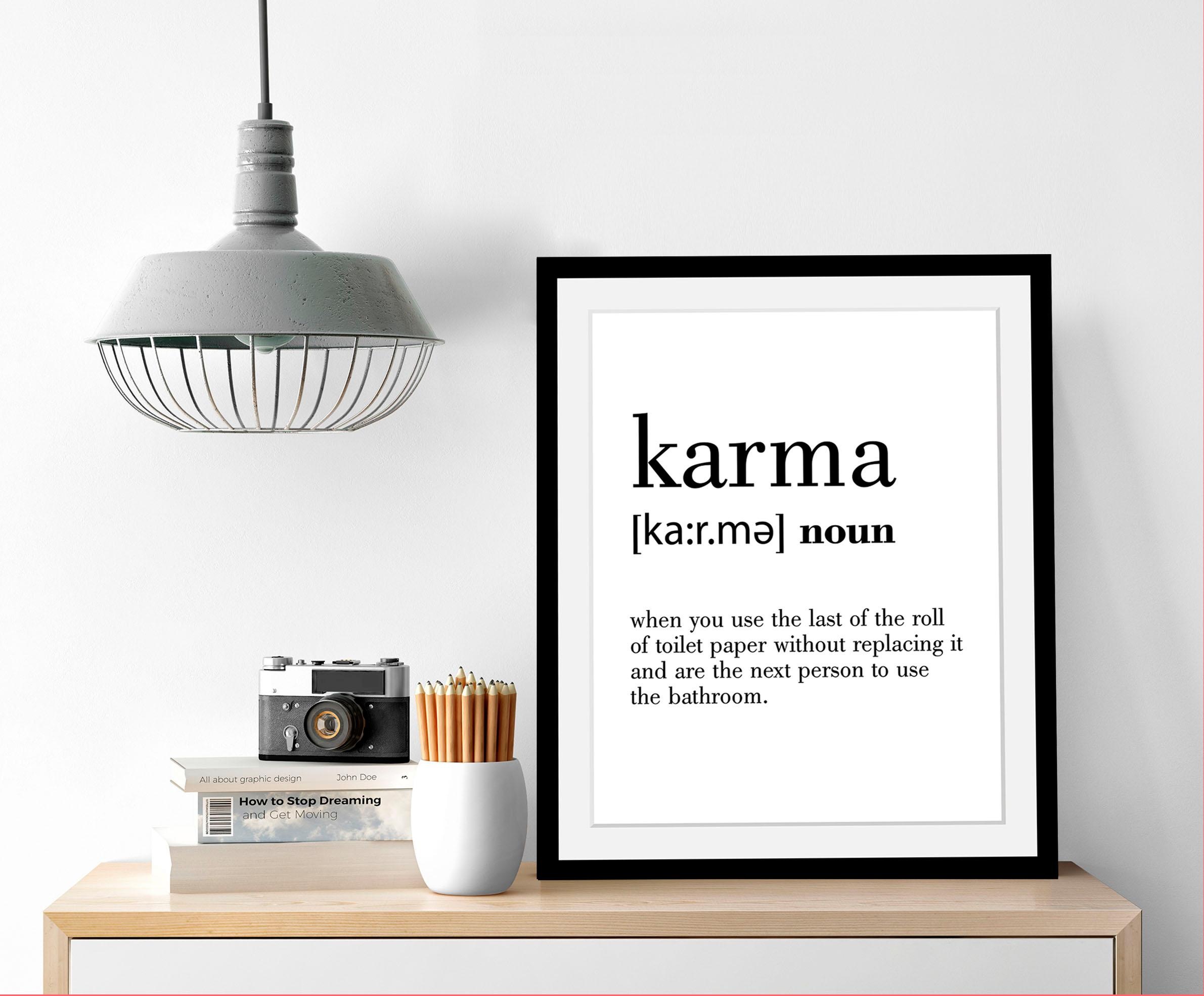 queence Bild »Karma«, Schwarz-Weiß-Schriftzug-Motivationsbilder, HD Premium günstig online kaufen