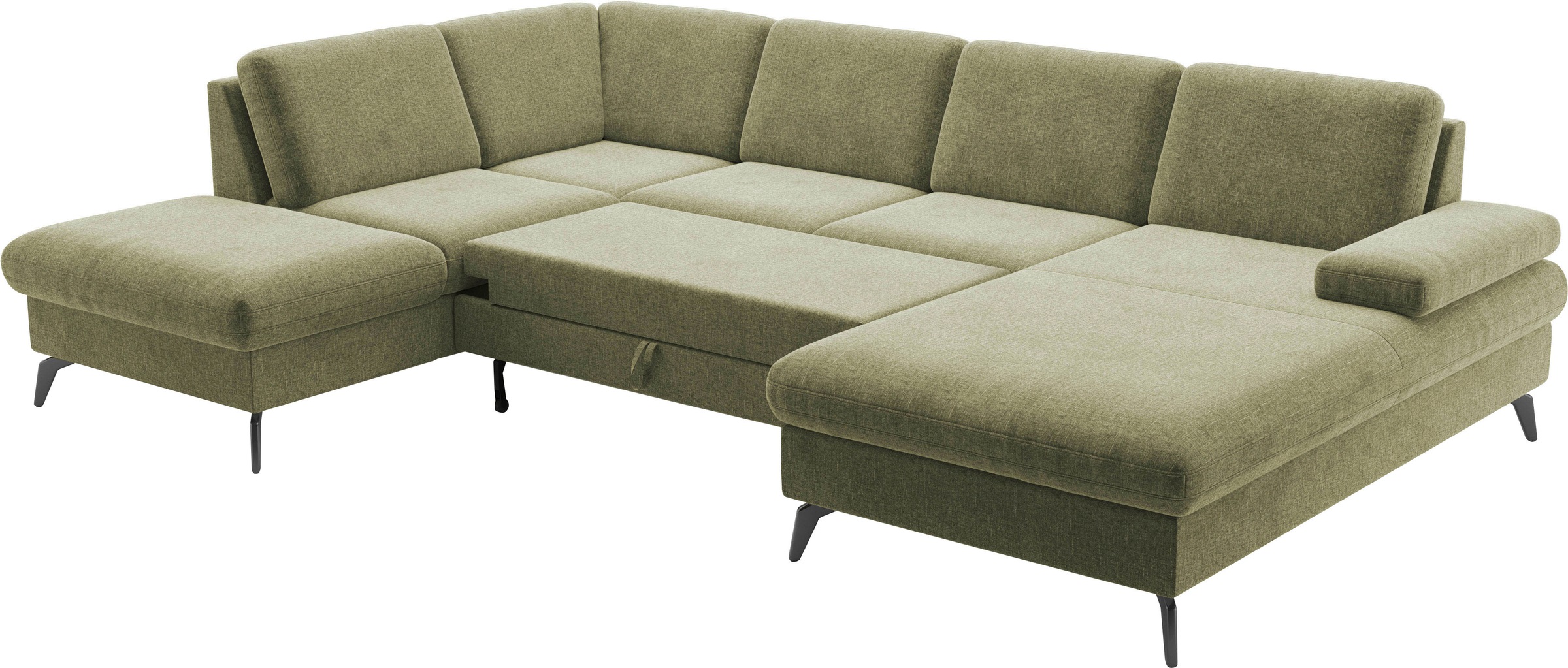 sit&more Wohnlandschaft »Morris Jubi U-Form«, inkl. Armteilfunktion und 1 Zierkissen, wahlweise mit Bettfunktion