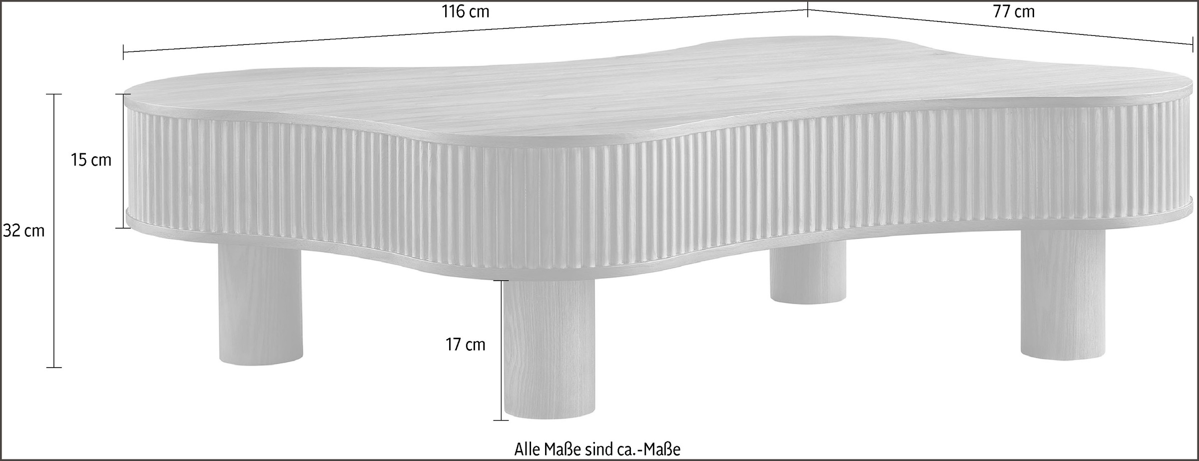 SalesFever Couchtisch, (1 St.), mit Massivholz-Lamellen