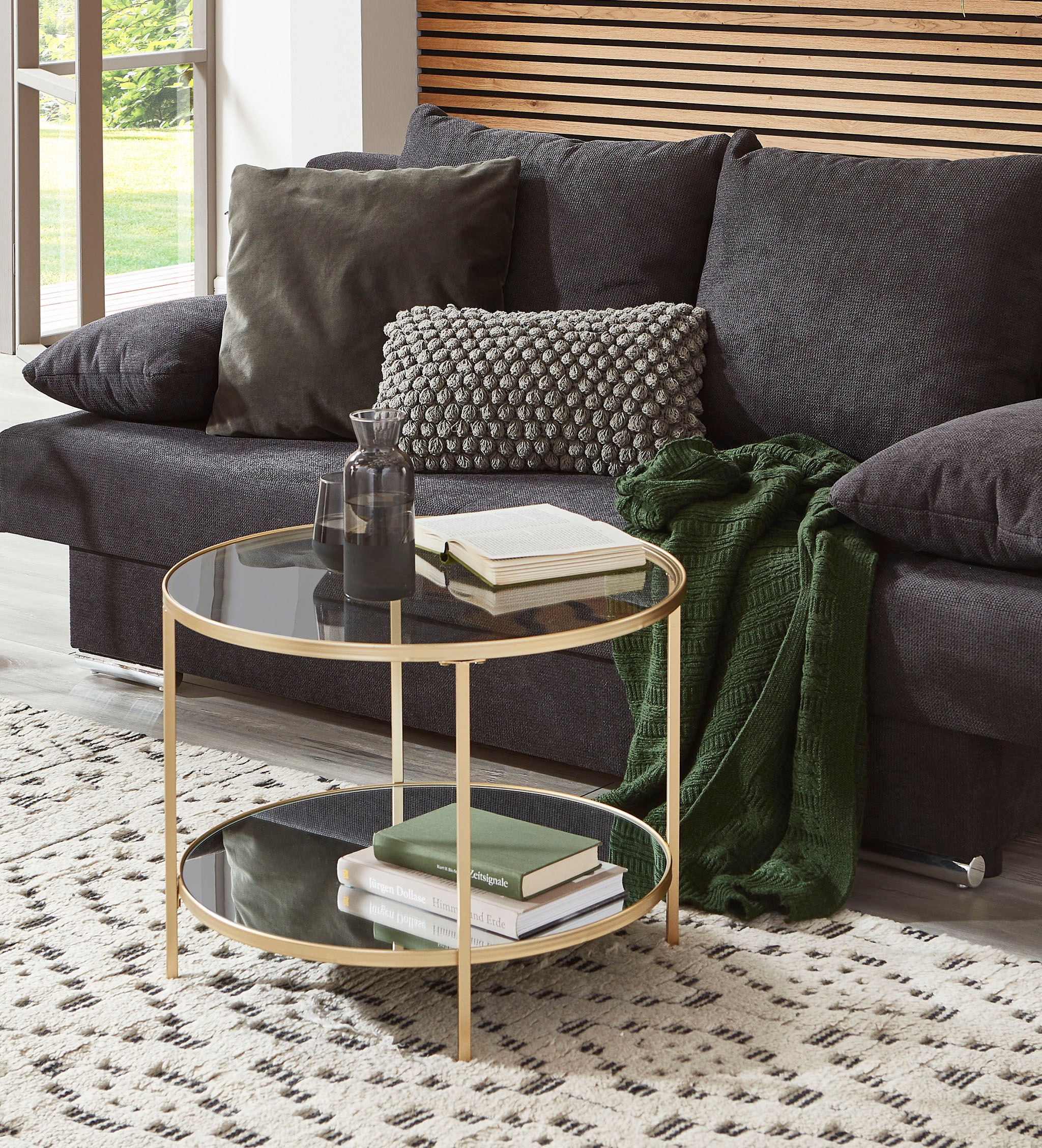HAKU Beistelltisch »Sofatisch, Wohnzimmertisch« 1 Stk. tlg. rund - aus Metall Gold - Ø/H 60/45 cm
