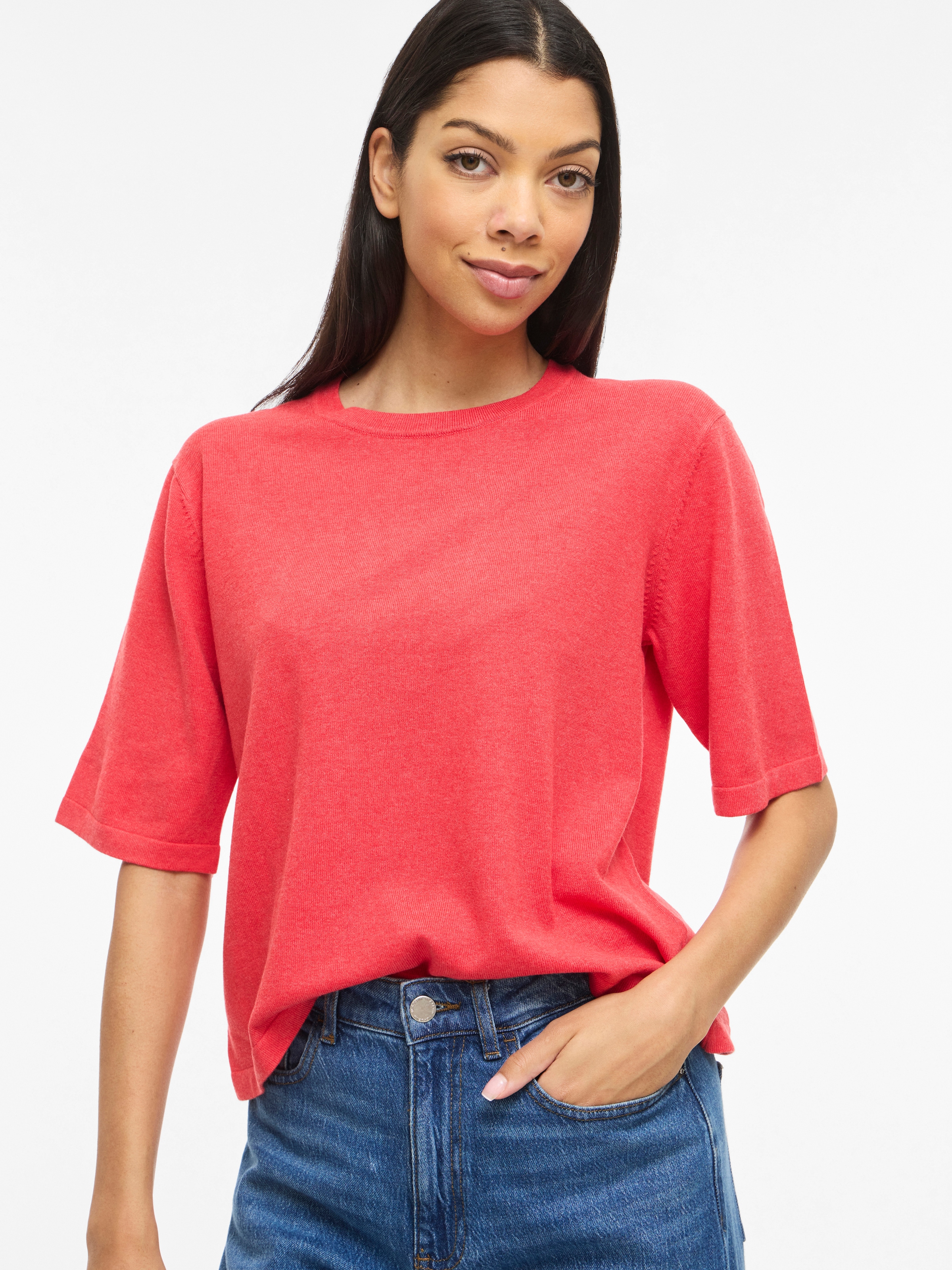 Vila Kurzarmpullover »VIMALU O-NECK 2/4 KNIT TOP-NOOS«