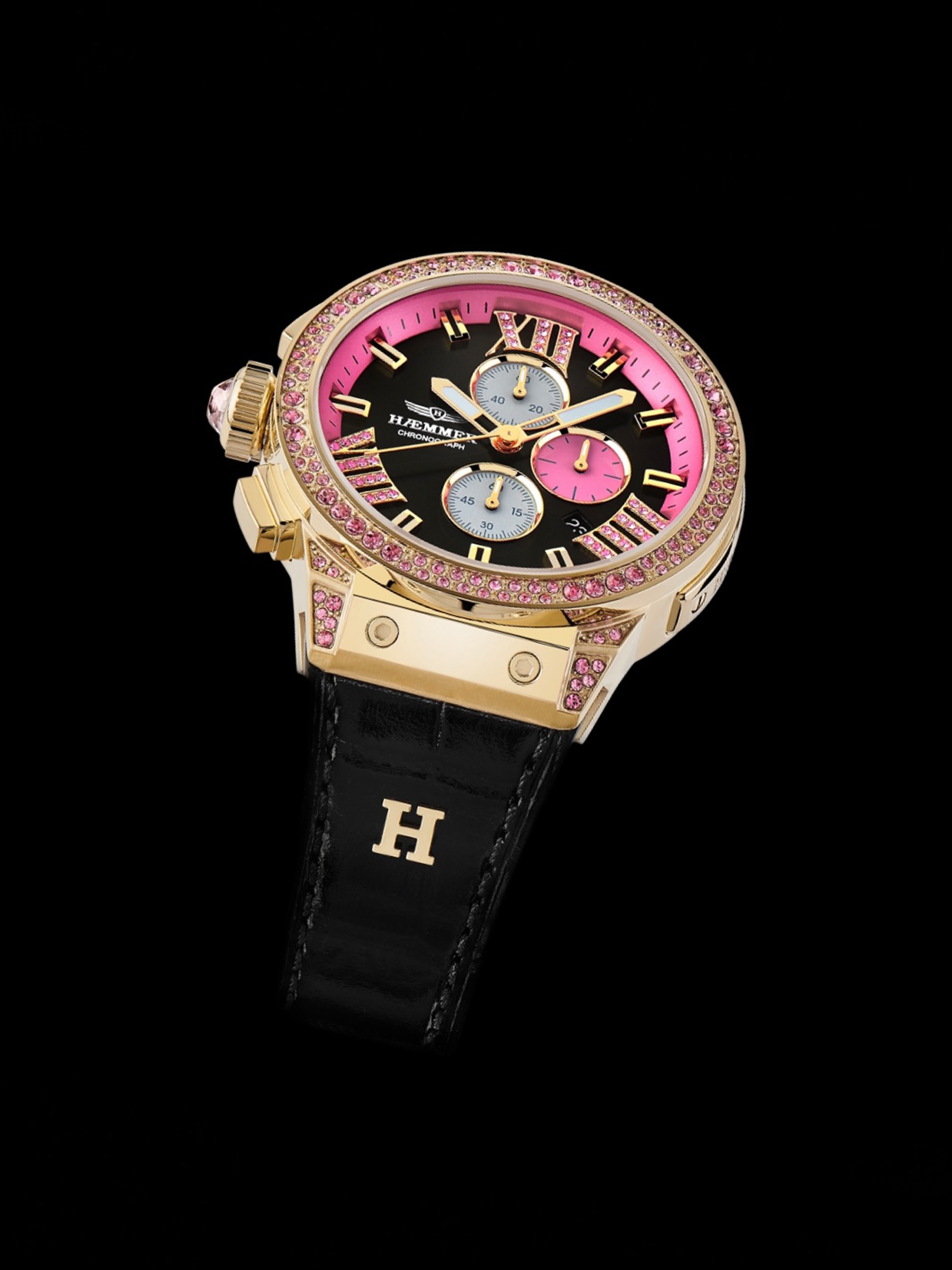 HAEMMER GERMANY Chronograph »EMINENT« Quarzuhr, Armbanduhr, Damenuhr, analog, Tag, Stoppfunktion