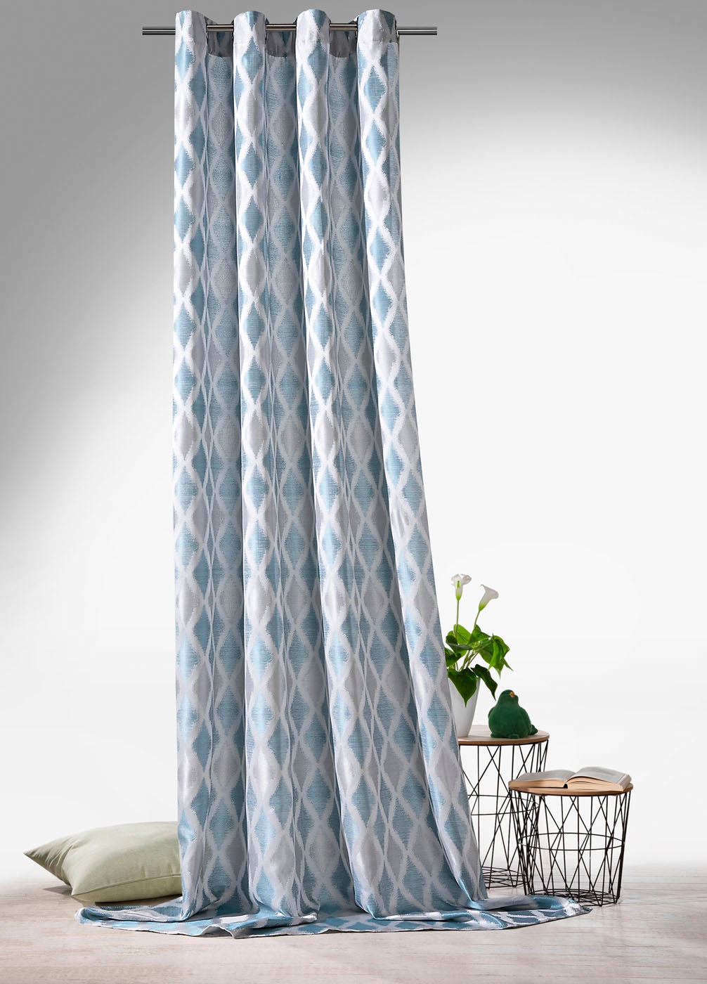 Weckbrodt Vorhang »Raute« Ösen 1 Stk. tlg. Jacquard, strukturiert, blickdic günstig online kaufen