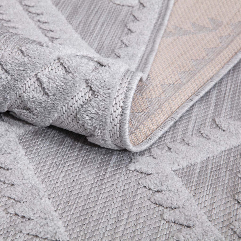 Carpet City Teppich »In-& Outdoorteppich Santorini 454, 3D-Effekt, Raute-Optik«, rund, 5 mm Höhe, Wetterfest & UV-beständig für Terrasse, Balkon, Küche, Flur