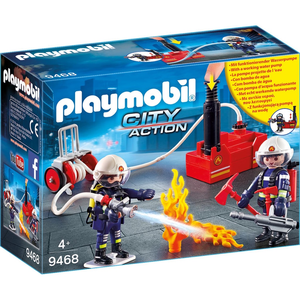 Playmobil® Konstruktions-Spielset »Feuerwehrmänner mit Löschpumpe (9468), City Action«