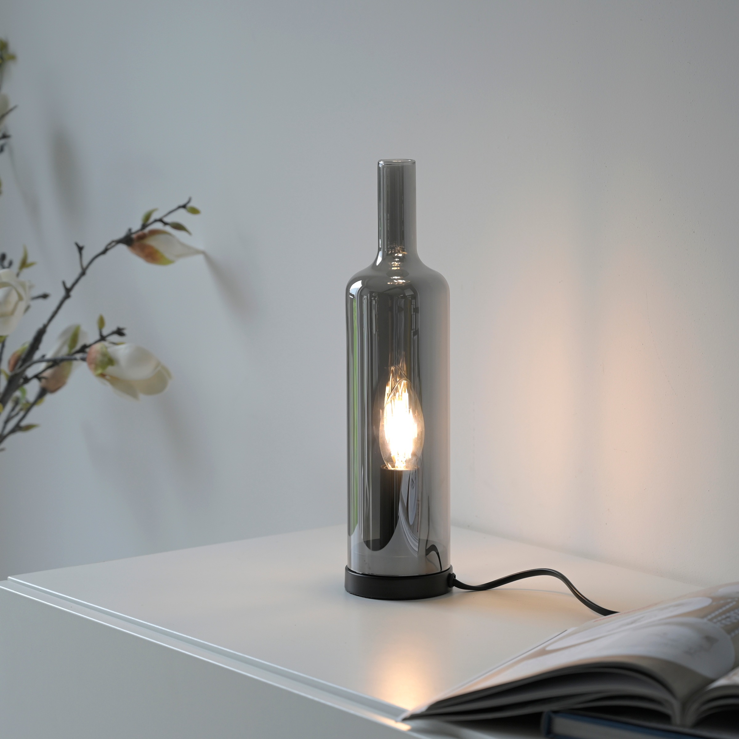 JUST LIGHT LED Tischleuchte »BOTTLE« E14 1 Stk. Schalter, Schnurschalter, Exklusive E14