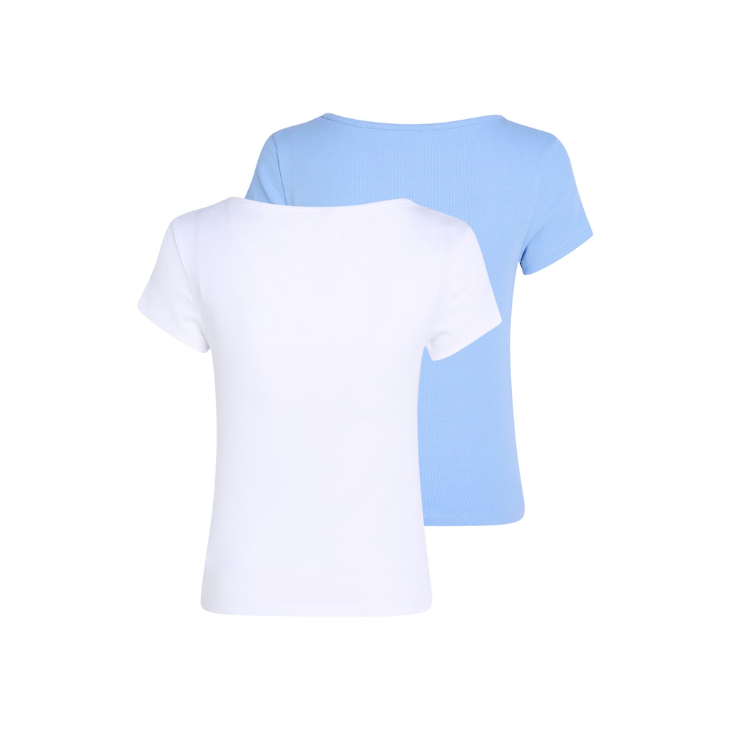 Tommy Jeans T-Shirt »TJW 2PACK HENLEY SS RIB TEE«, (Packung, 2er-Pack)