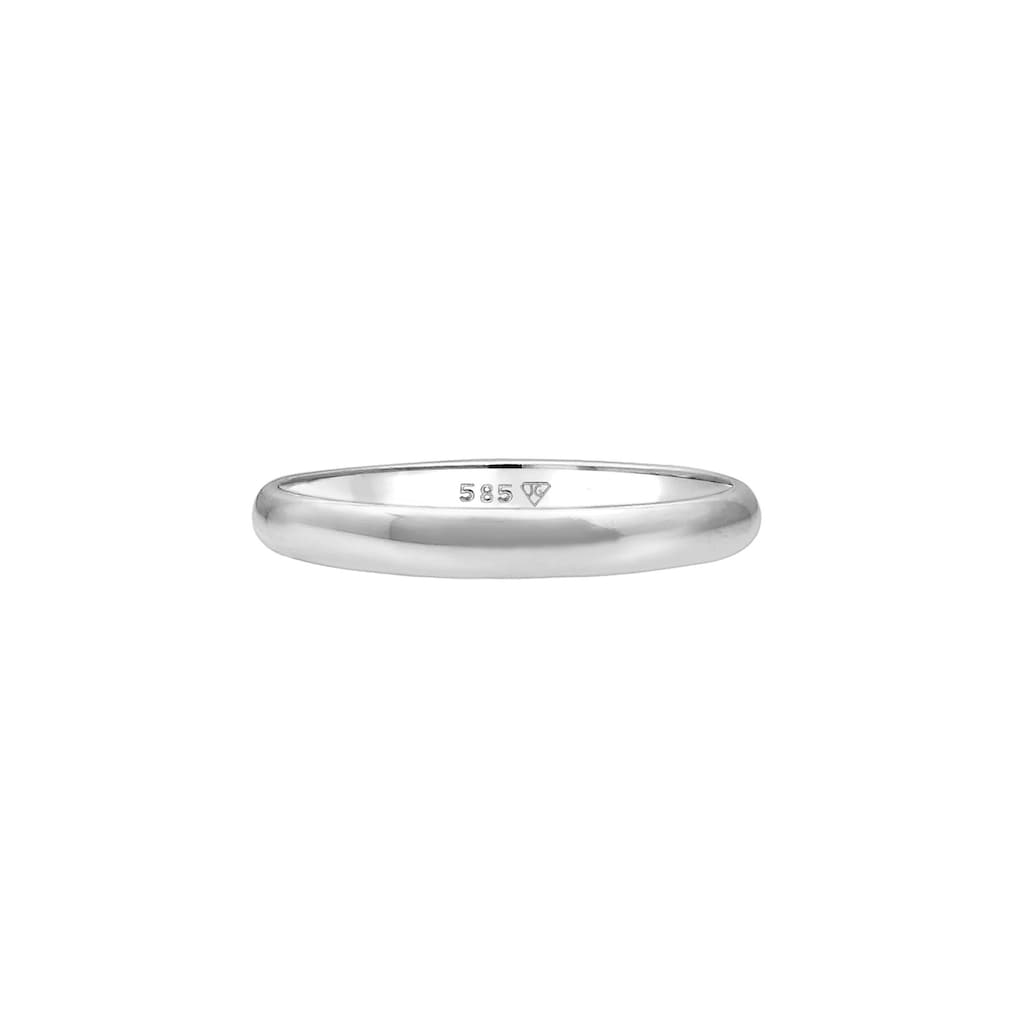 Elli Premium Partnerring »Basic Bandring Hochzeit Trauring 585 Weißgold«