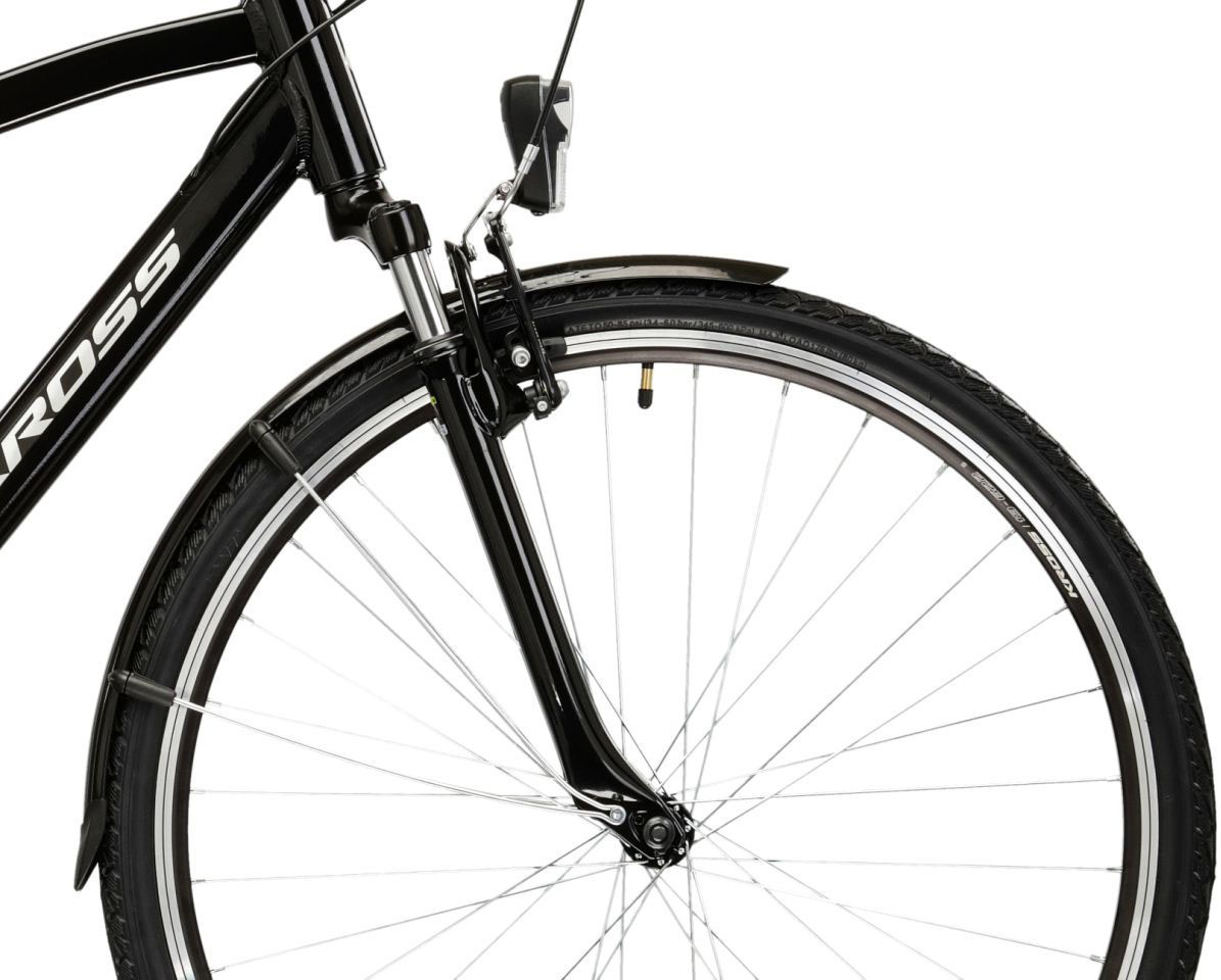 Kross Trekkingrad »Herren-Trekkingrad 28" Trans 1.0 Schwarz 21 Gänge« 21 Gang Shimano TOURNEY TY300 Schaltwerk Kettenschaltung