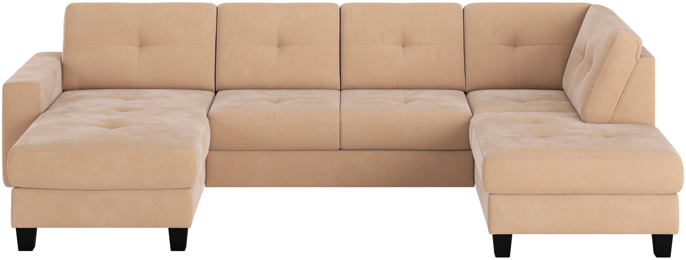 Places of Style Wohnlandschaft »Varese«, Kreuznaht in beige