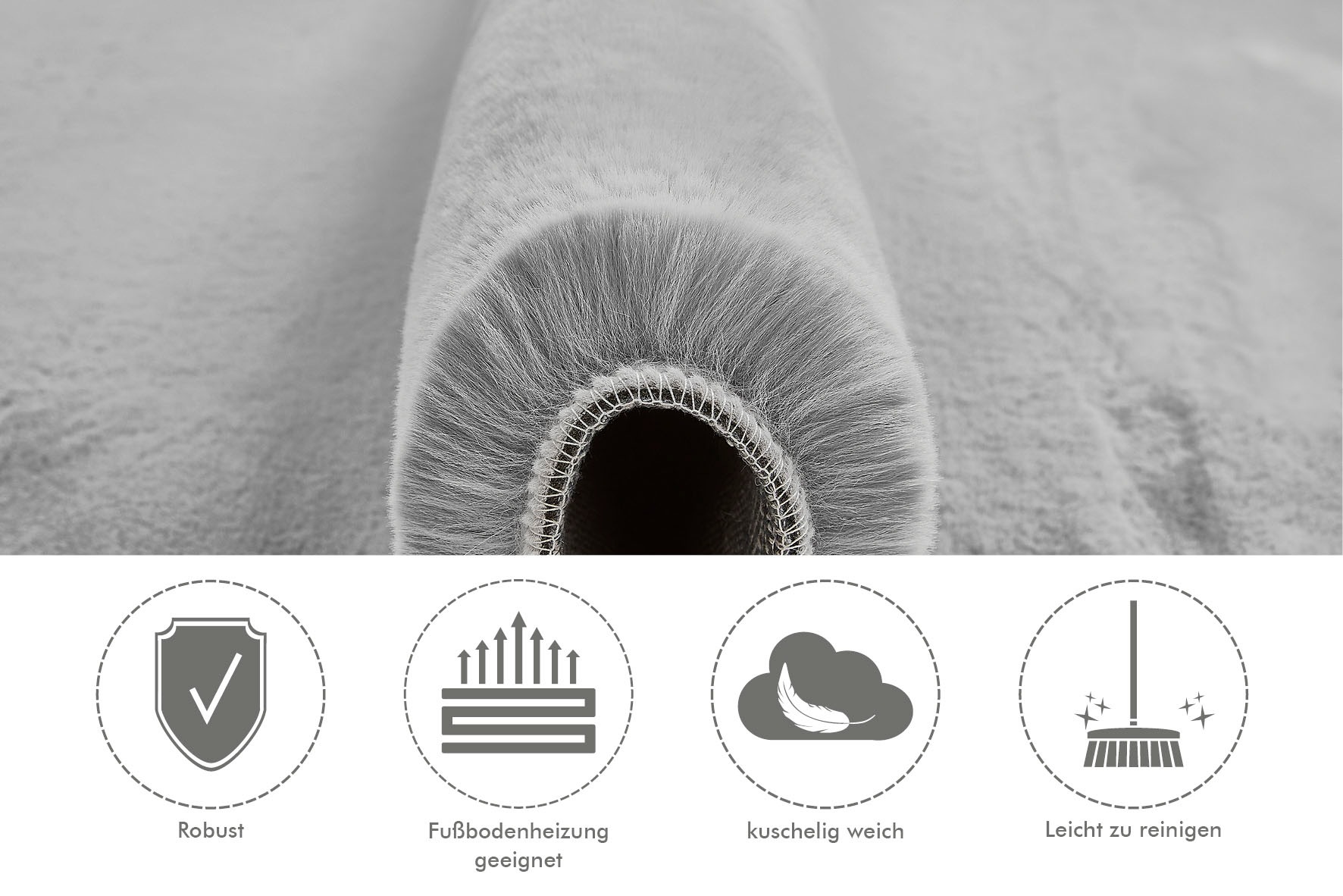 LUXOR living Fellteppich »Novara«, rund, 30 mm Höhe, Kunstfell, Kaninchenfell-Haptik, besonders weicher Hochflor