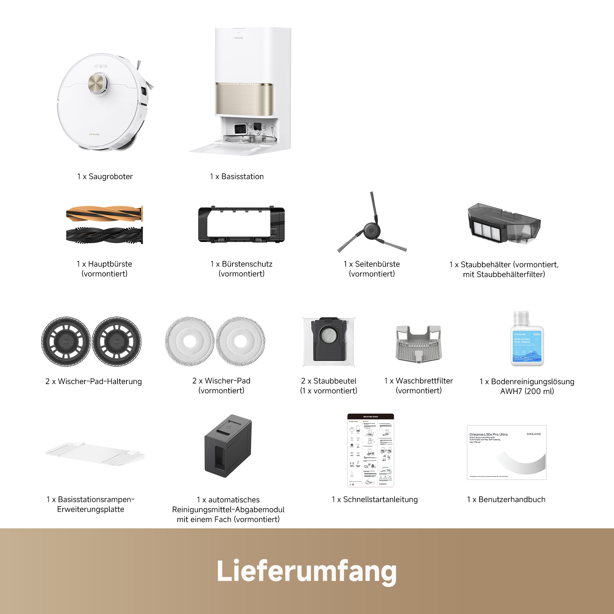 Dreame Saugroboter »L50s Pro Ultra« Basisstation, App-Steuerung