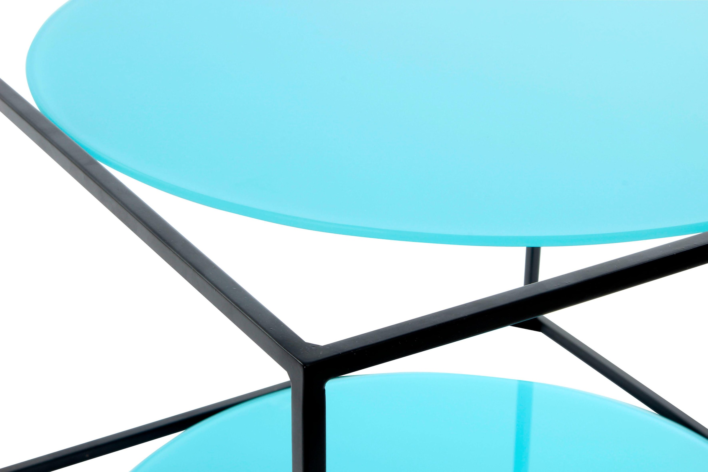 Kayoom Beistelltisch »Cody, Beistelltisch in Würfelform, offenes, modernes Design«, (1 St.), moderne Kubusform mit runden Ablageflächen aus Glas