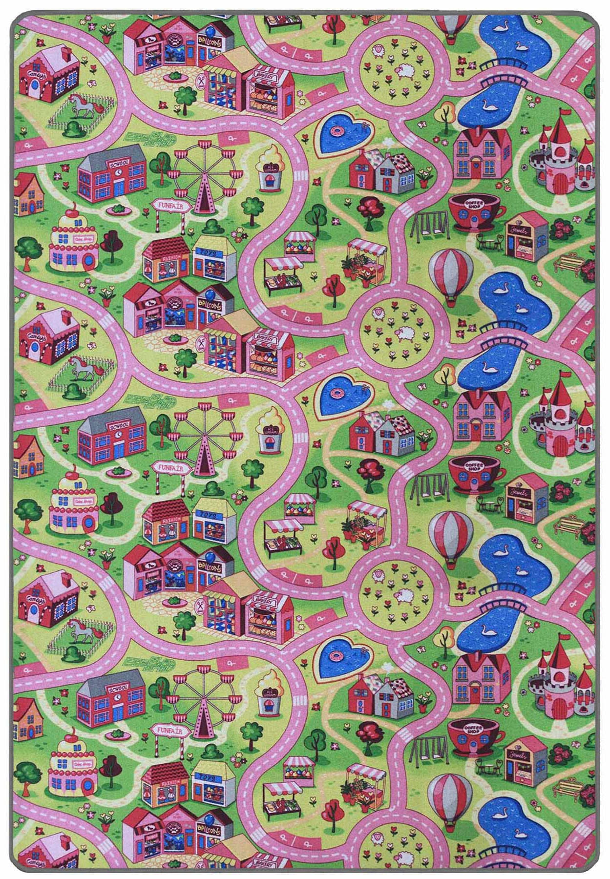 Primaflor-Ideen in Textil Kinderteppich »SWEET CITY«, rechteckig, 5 mm Höhe, Straßen-Spiel-Teppich, Straßenbreite ca. 9 cm, Kinderzimmer