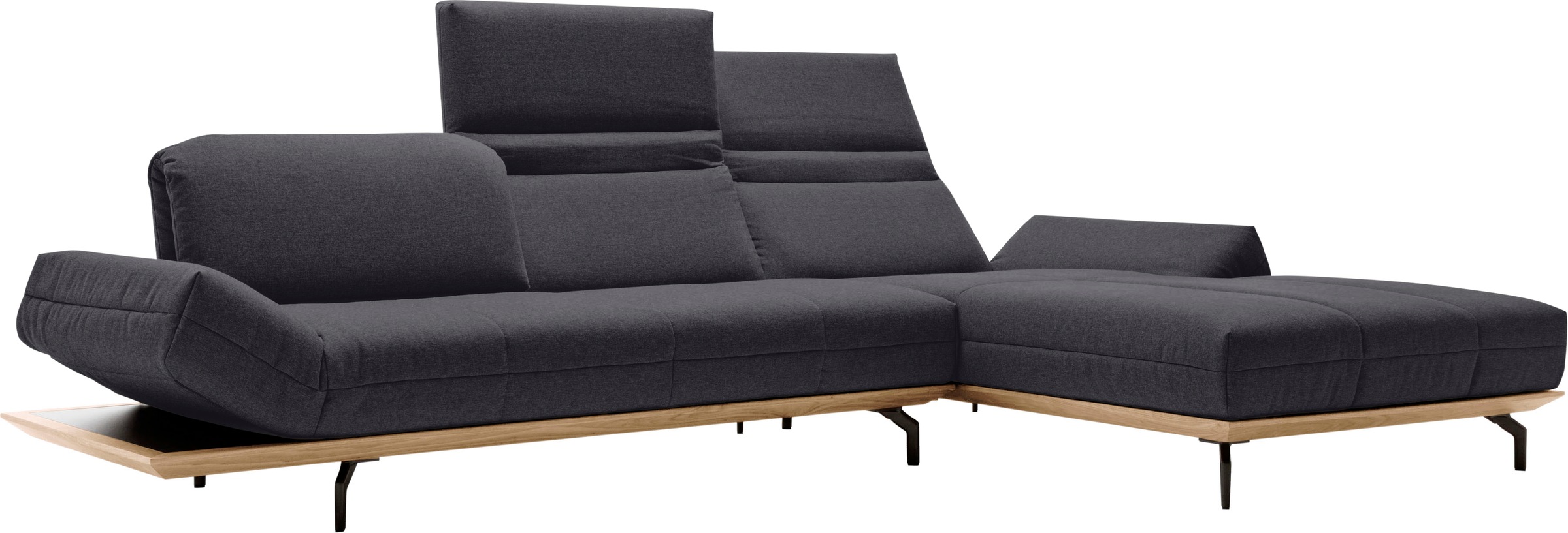 Creation BY ROLF BENZ Ecksofa »CR.420, Designecksofa, L-Form« in 2 Qualitäten, Holzrahmen in Eiche Natur oder Nußbaum, Breite 293 cm