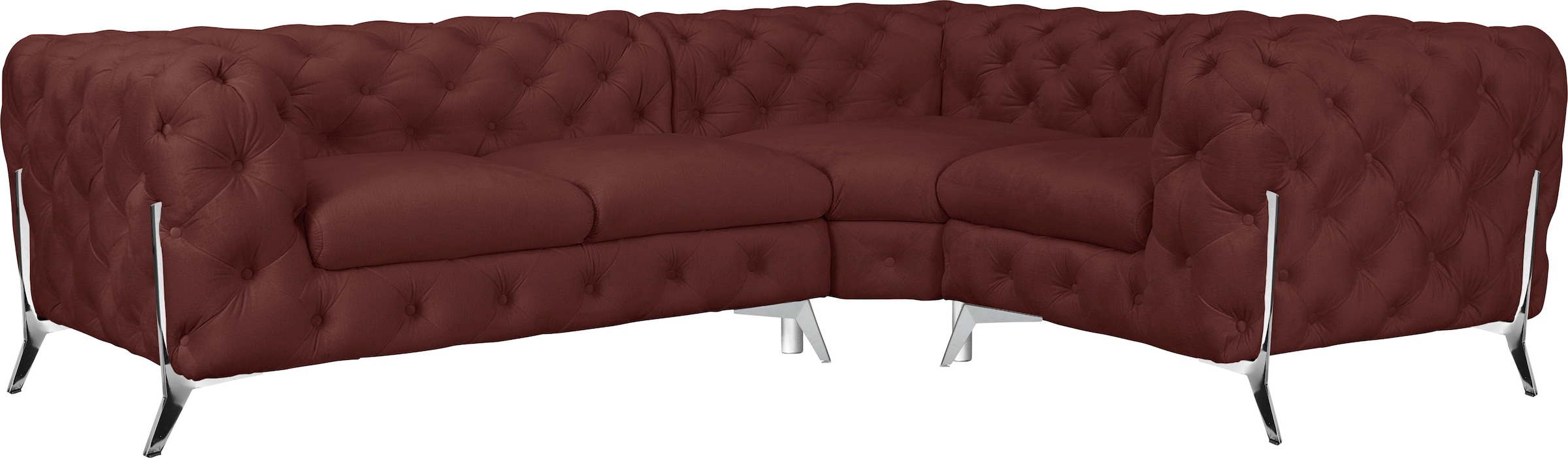 Home affaire Chesterfield-Sofa »Amaury L-Form« moderne Chersterfield-Optik, günstig online kaufen