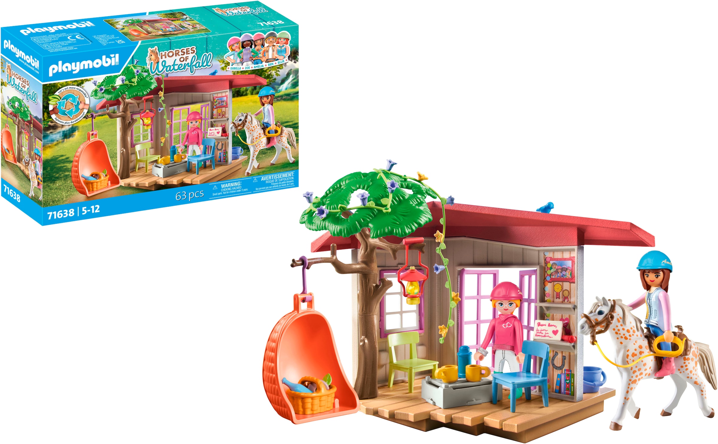 Playmobil® Konstruktions-Spielset »Geheimes Clubhaus für Pferdefans (71638), Horses of Waterfall« Made in Europe
