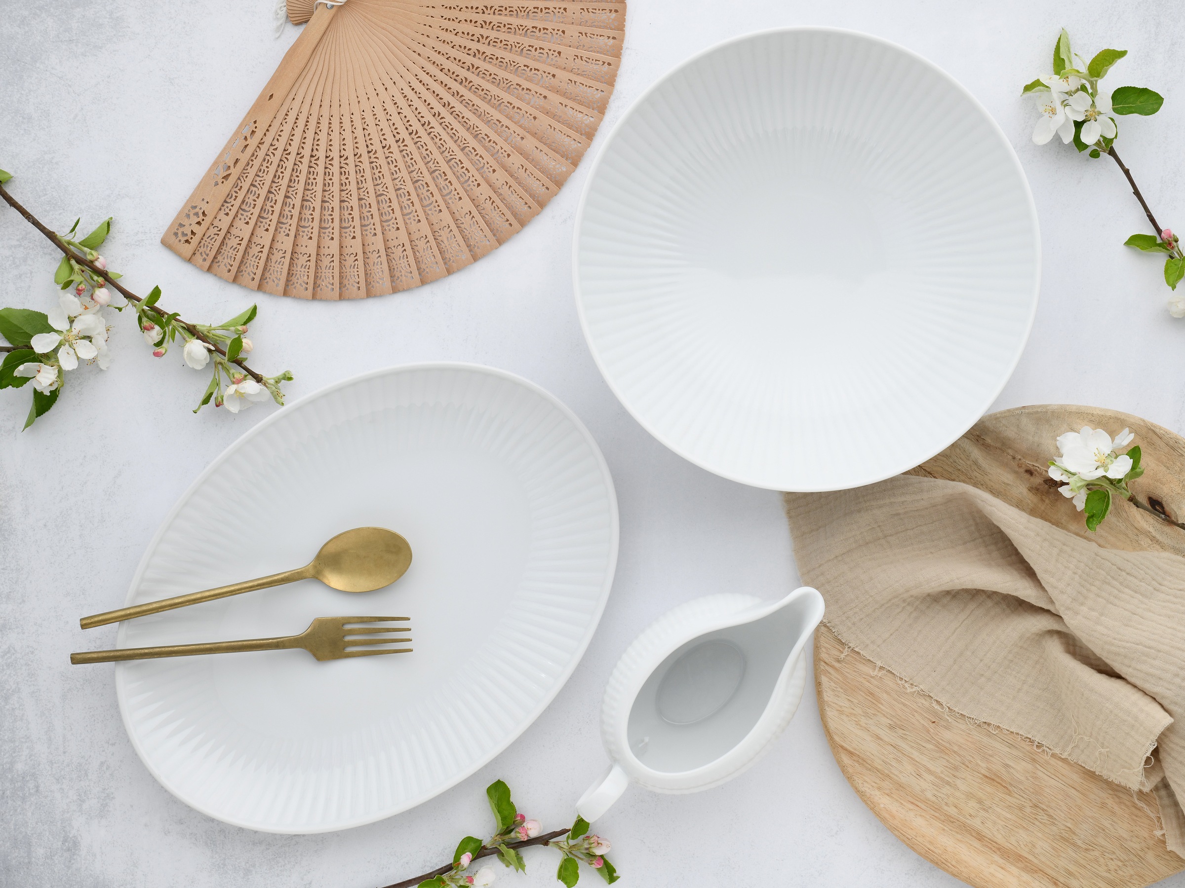 CreaTable Servier-Set »Valencia, Servierset, 3-tlg«, (Set, 3 tlg.), Elegant, Boho Chic