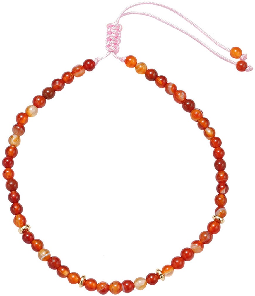 Firetti Fußketten Set »Schmuck Geschenk Körperschmuck Edelsteine«, mit Jade, Türkis (behandelt), Achat, Karneol