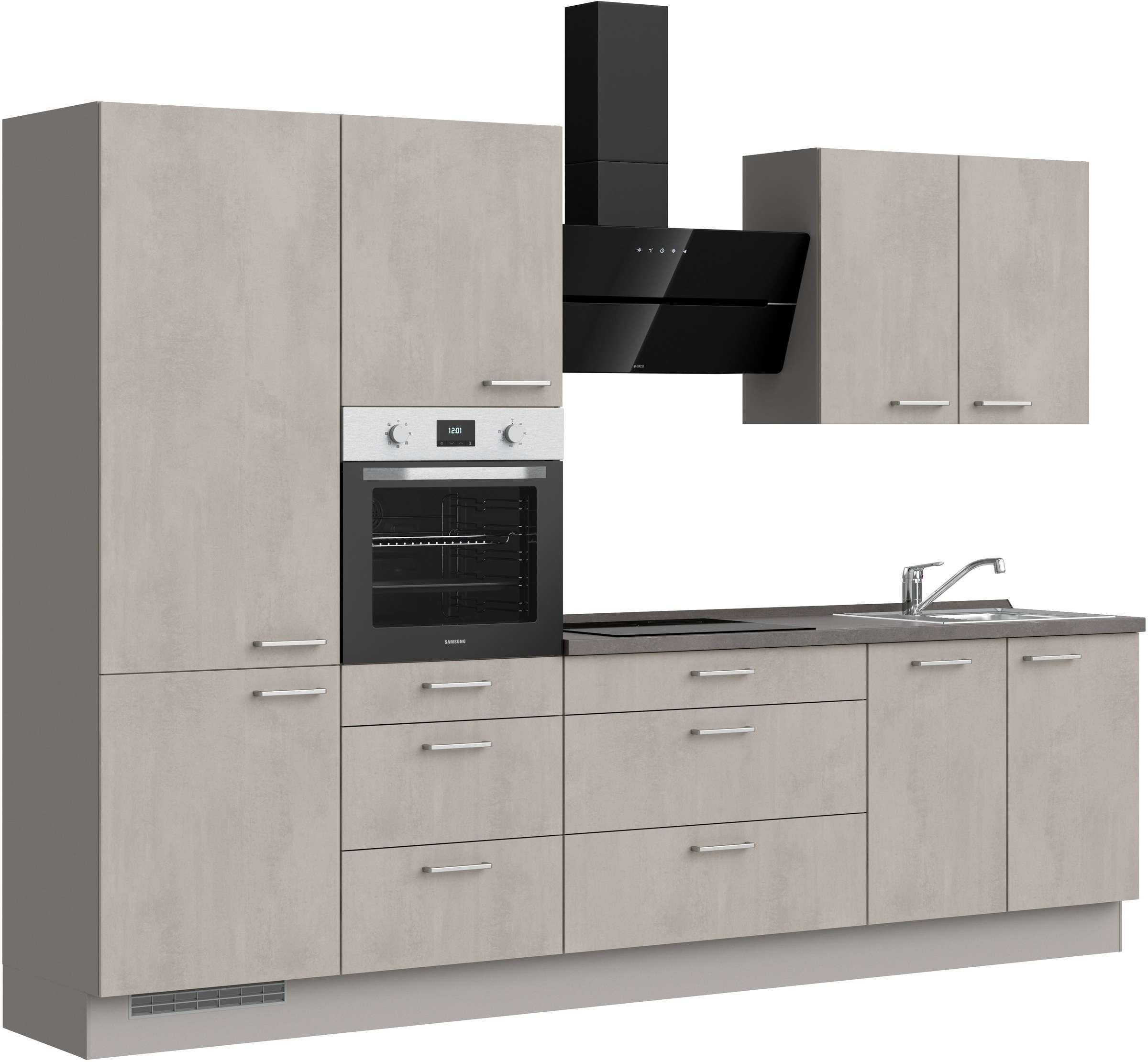 nobilia® Küchenzeile »"Riva II"« vormontiert, Ausrichtung wählbar, Breite 300 cm, wahlw. mit E-Geräten