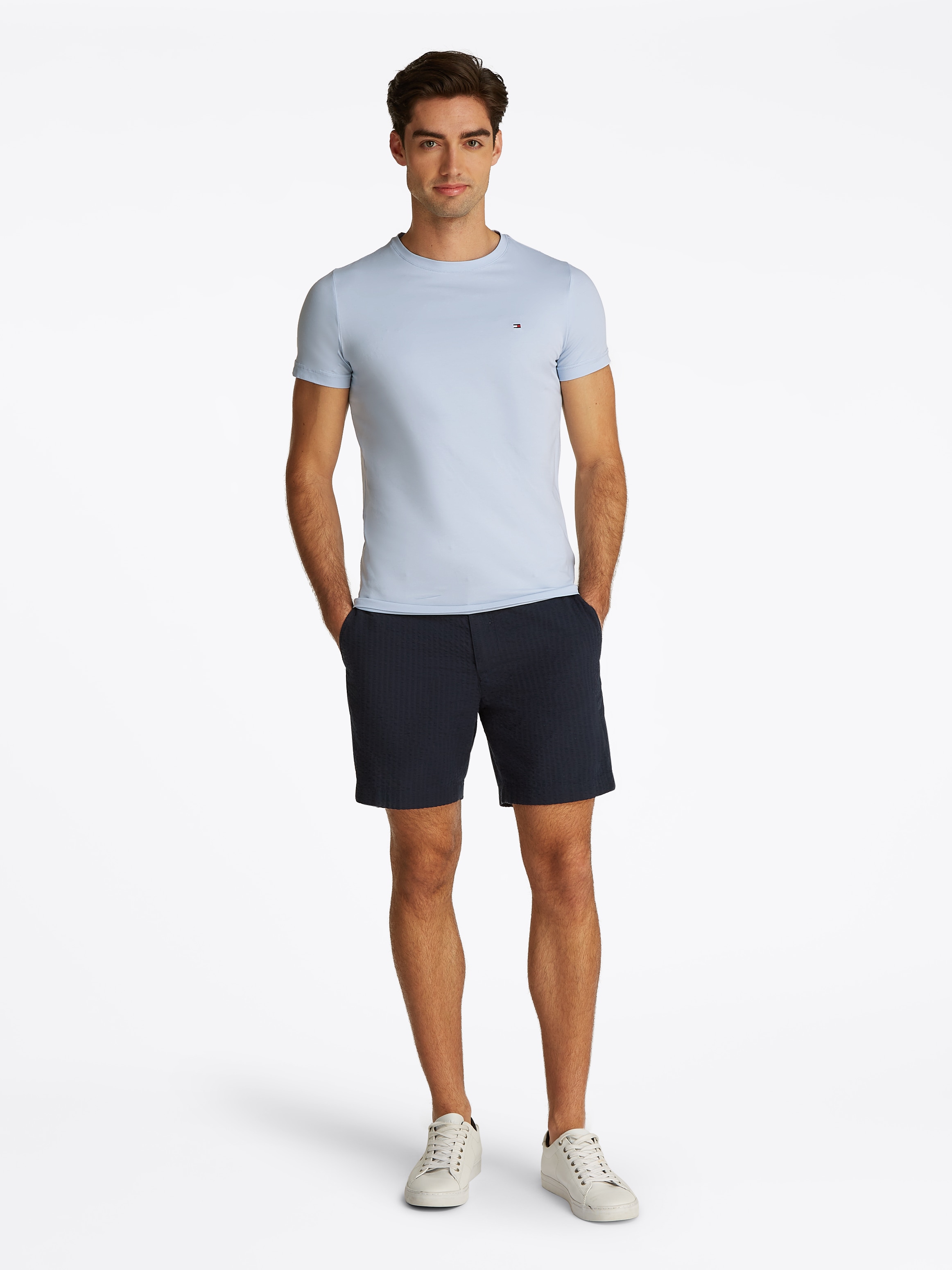 Tommy Hilfiger T-Shirt »STRETCH SLIM FIT TEE«, mit Rundhalsausschnitt