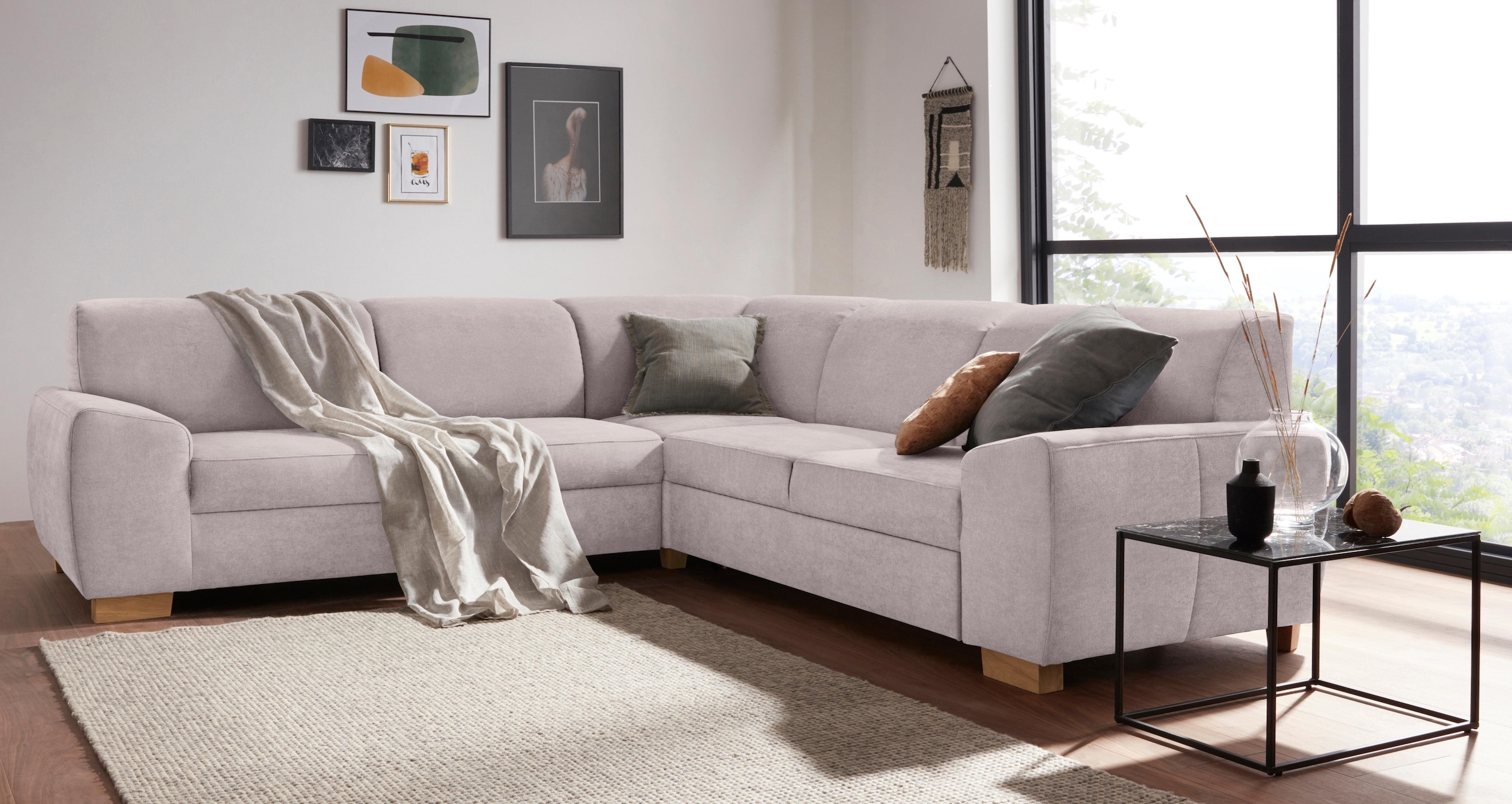 DOMO collection Ecksofa "Incanto kubische Formensprache, komfortabel, flach günstig online kaufen