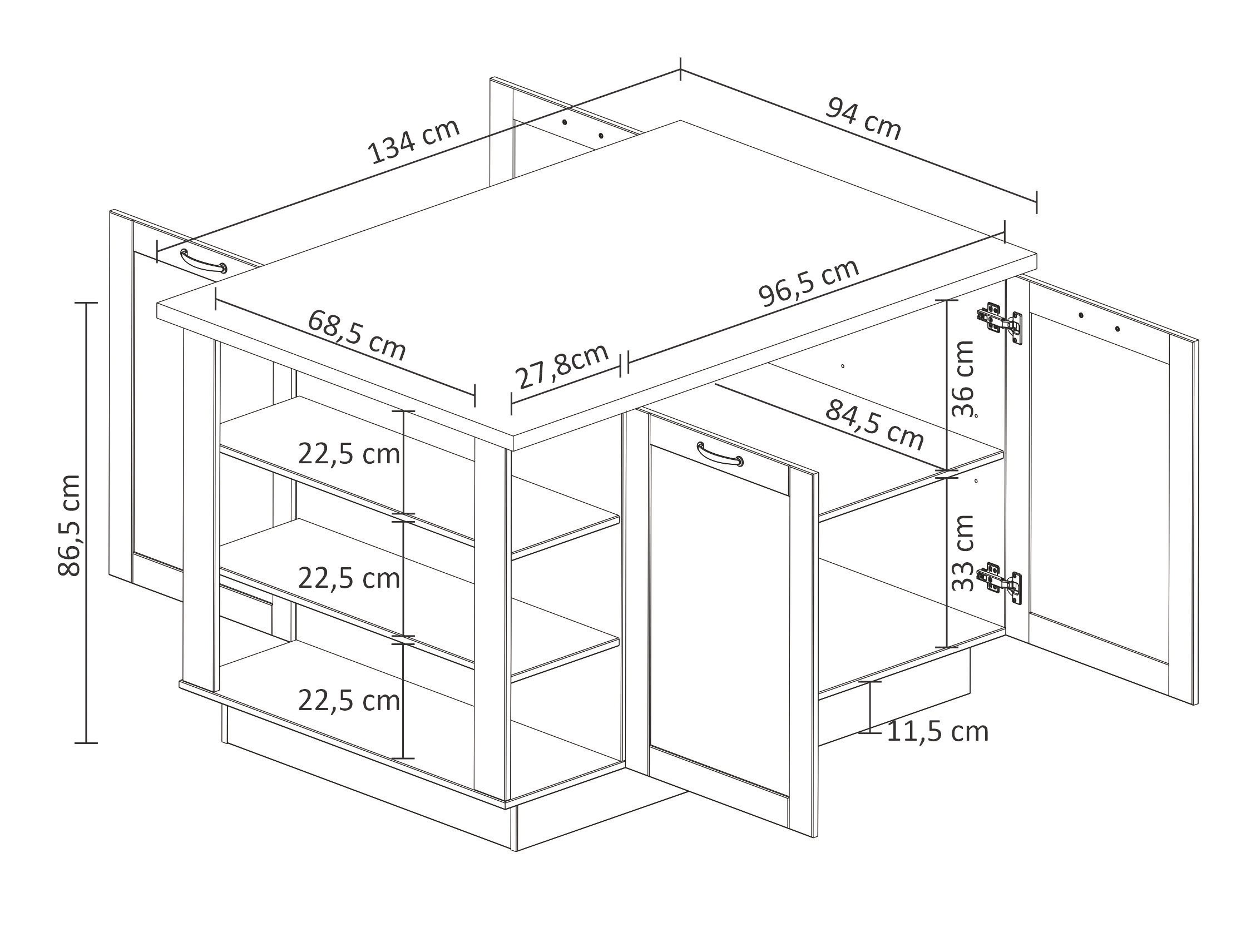 Home affaire Kücheninsel »Teramo«