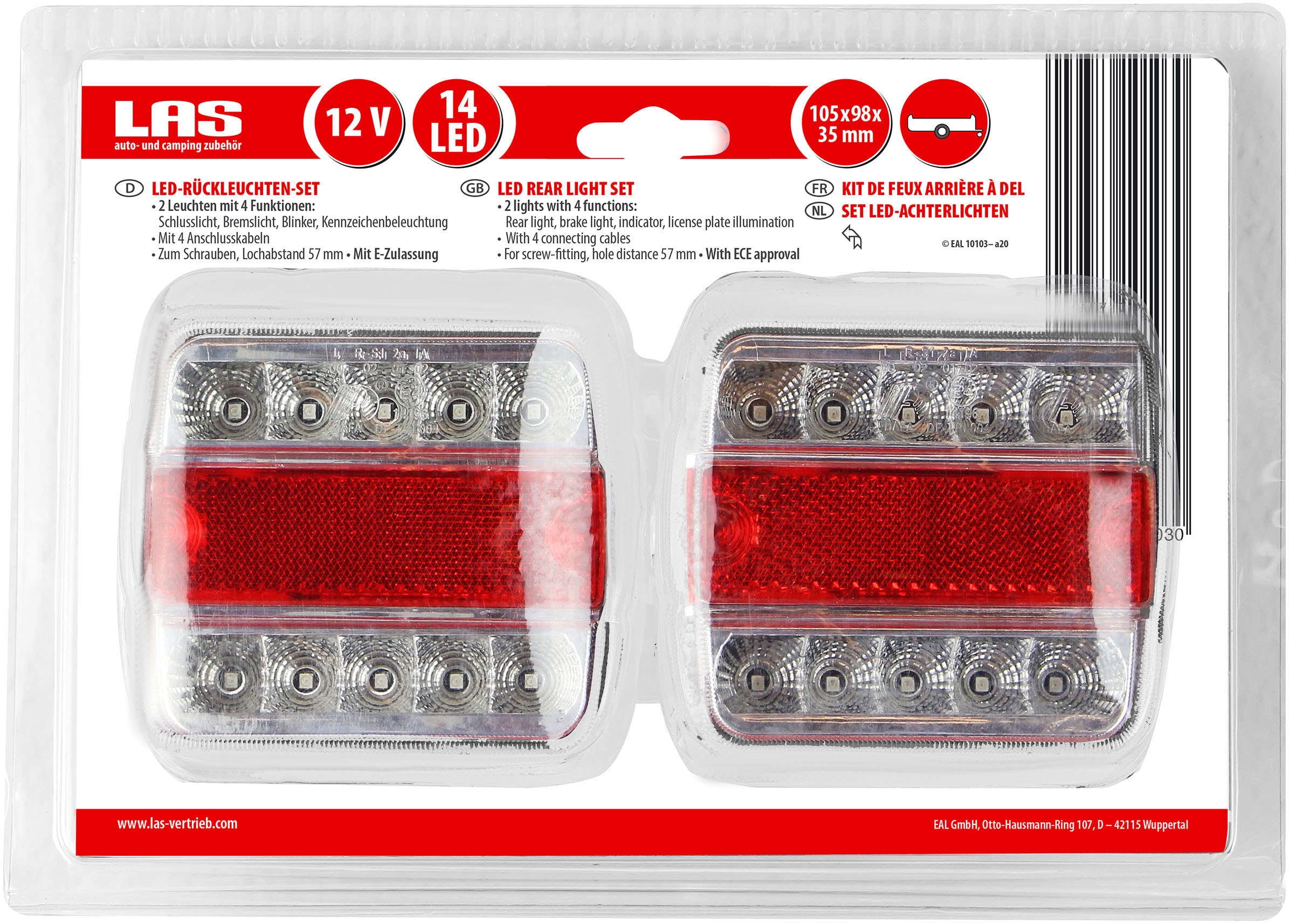 LAS Anhänger-Rückleuchte »LED Rückleuchten Set für Anhänger 12V«