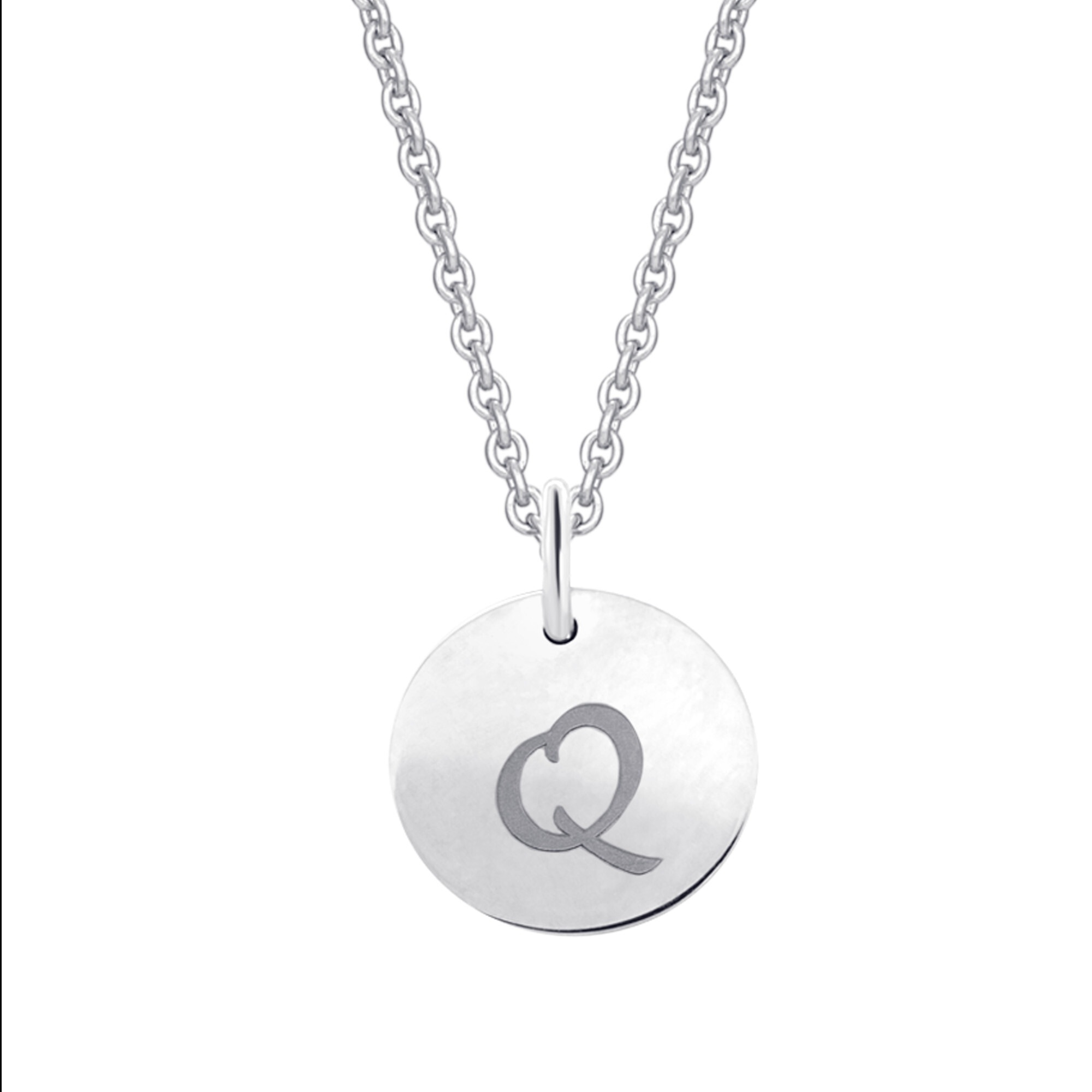 ONE ELEMENT Kettenanhänger »Buchstabe Q Buchstaben Anhänger aus 333 Weißgold Ø 11 0 mm« Damen Gold Schmuck Buchstabe Q