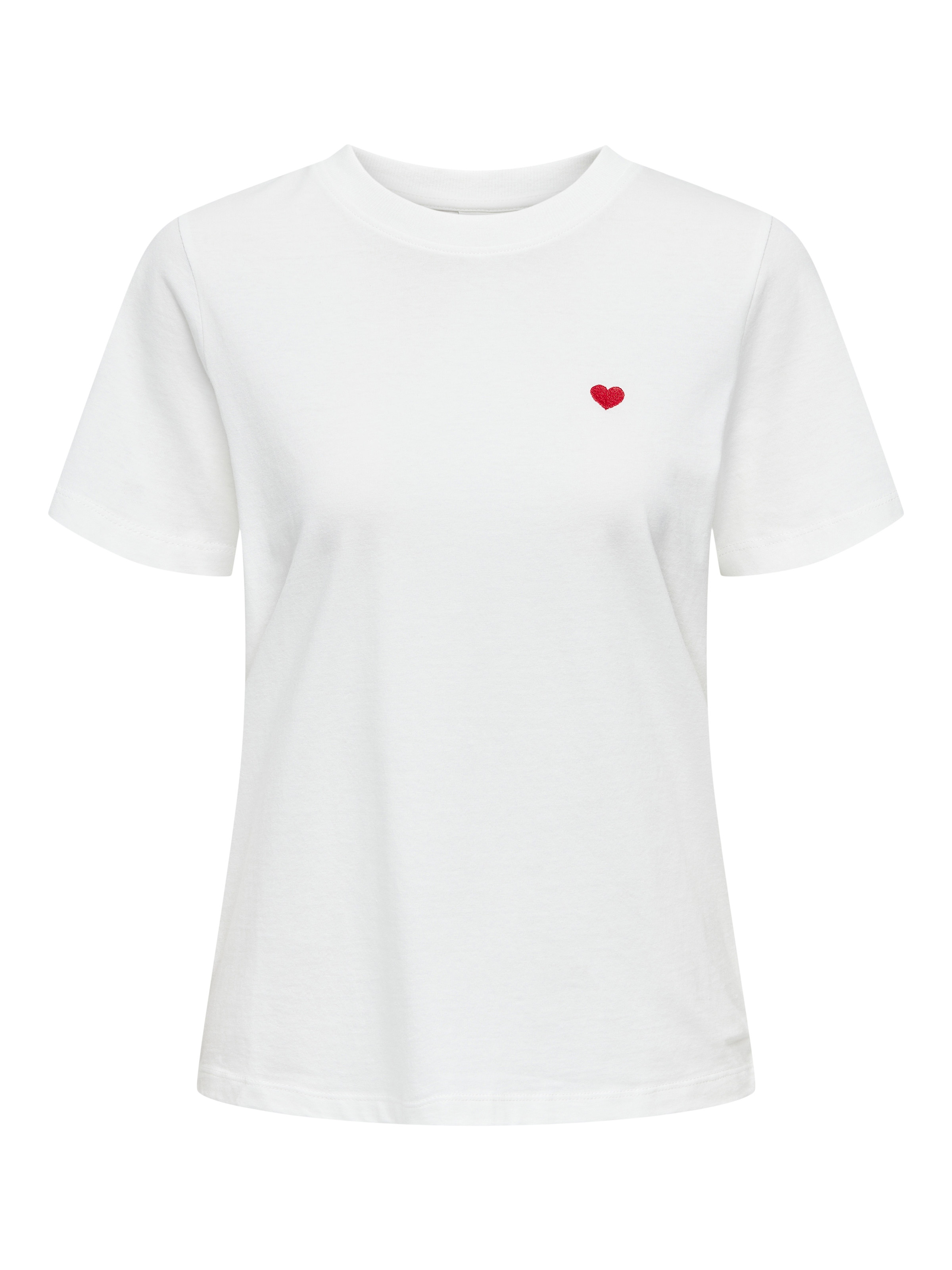 JDY Kurzarmshirt »JDYPISA S/S PRINT TOP JRS NOOS«, mit Herz Stickerei