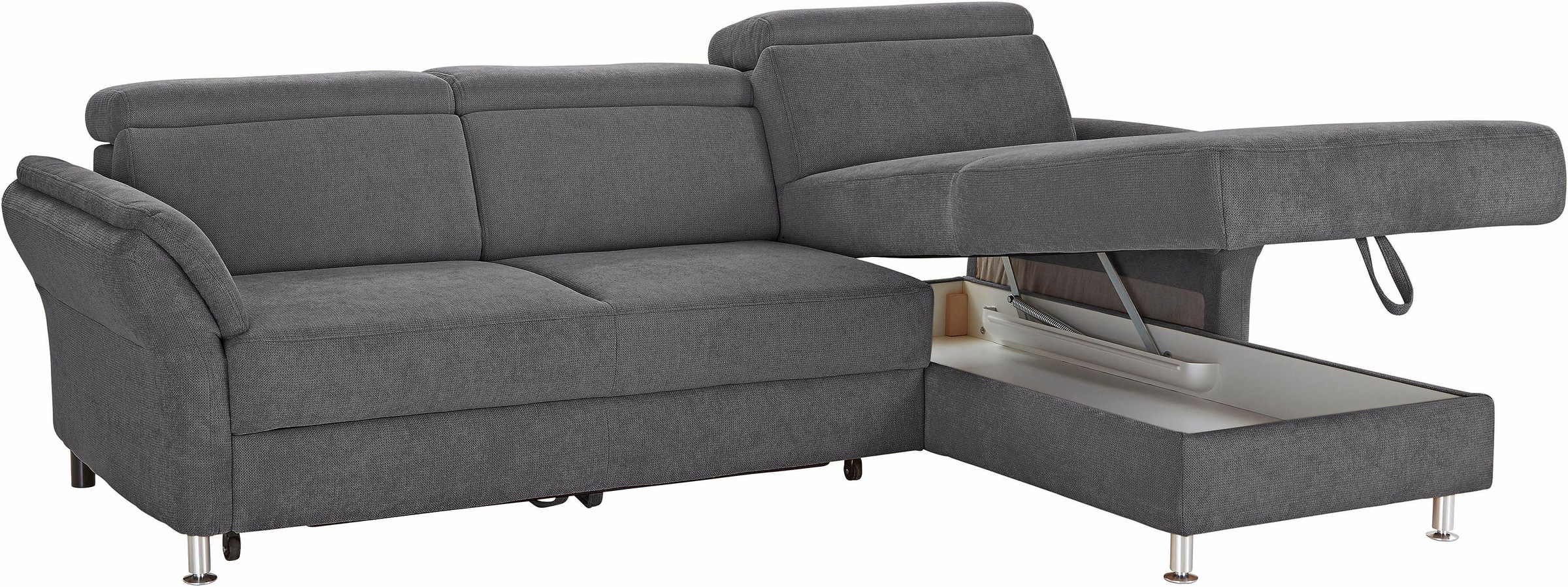 sit&more Ecksofa »Avignon L-Form«, Kopfteilverstellung, wahlweise mit Bettfunktion und Bettkasten