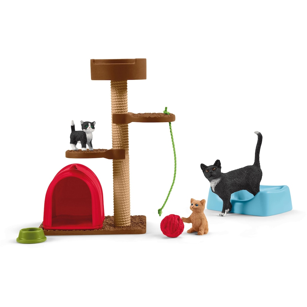 Schleich® Spielfigur »FARM WORLD, Spielspaß für niedliche Katzen (42501)«, (Set)