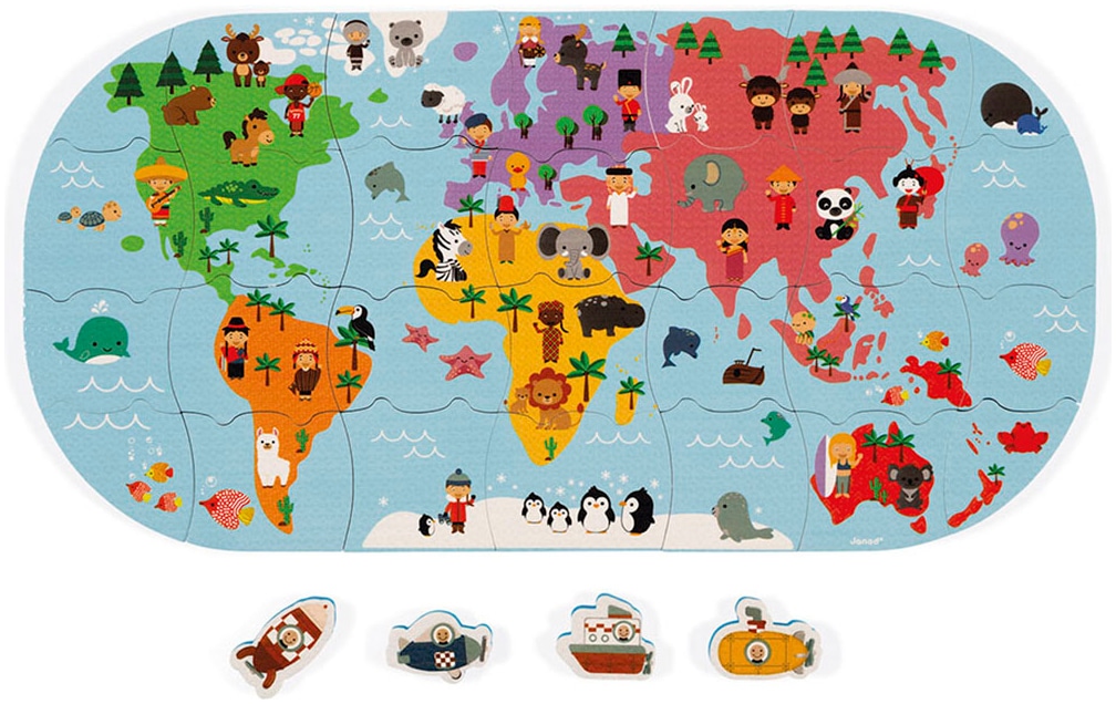 Janod Puzzle »Welt«, für die Badwanne