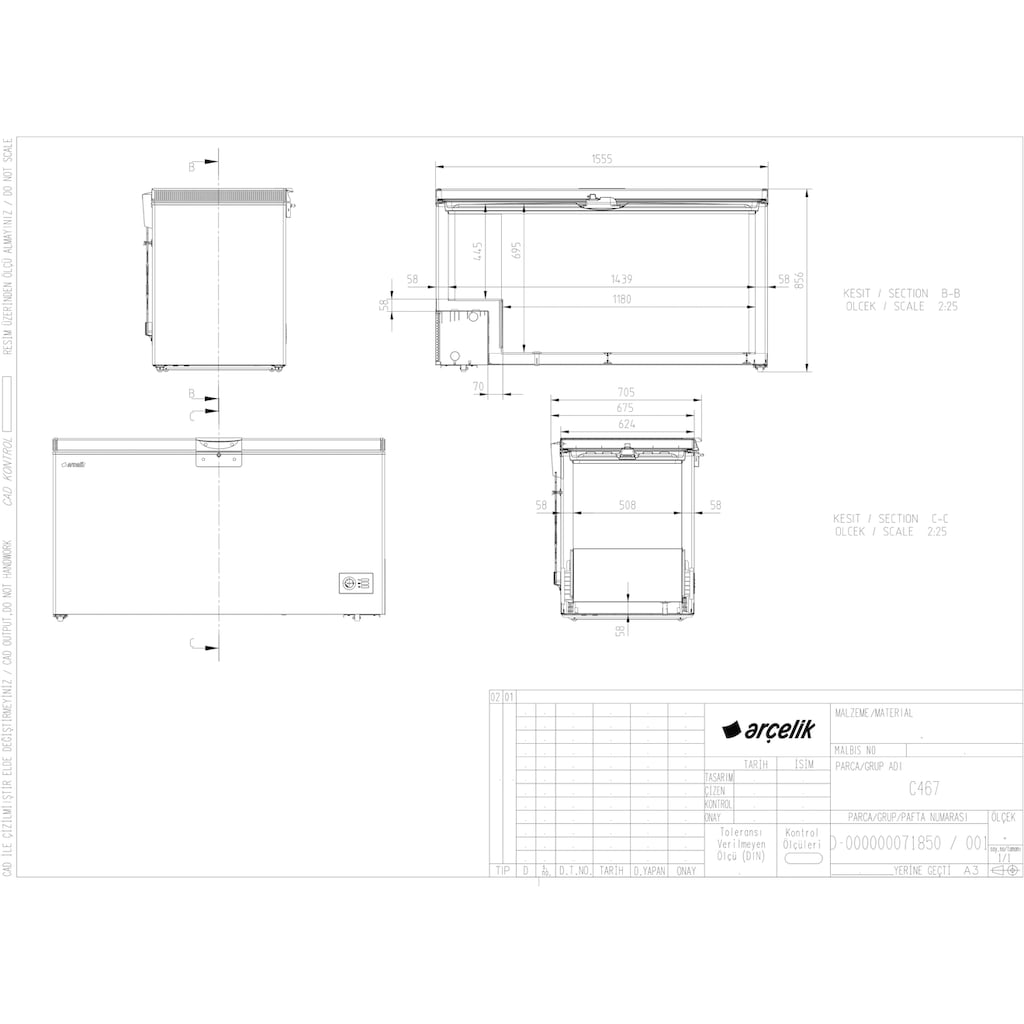 BEKO Gefriertruhe »HSM46740«, 86 cm hoch, 155,5 cm breit