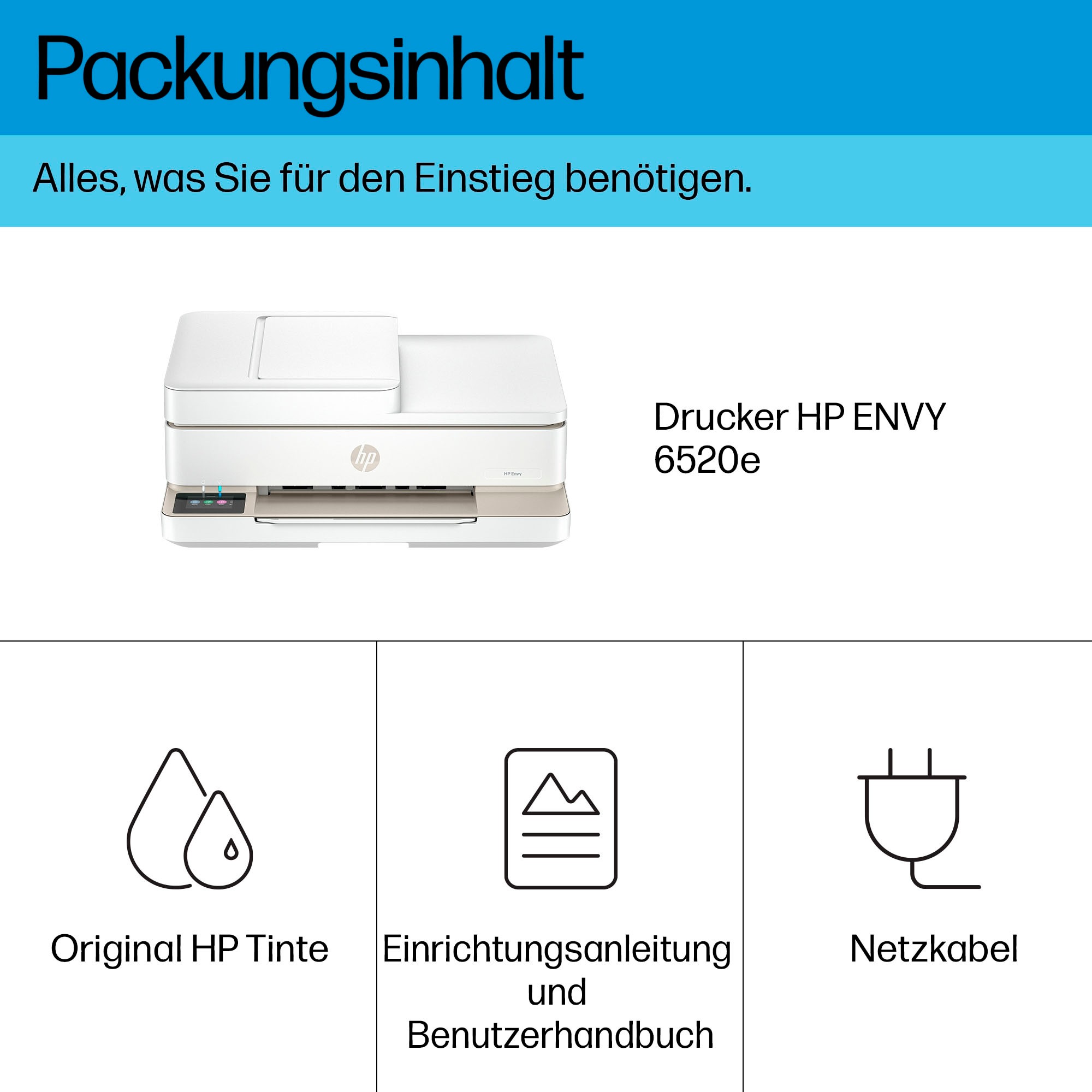 HP Multifunktionsdrucker »Envy 6520e«, Mit HP Instant Ink 3 Probemonate gratis drucken