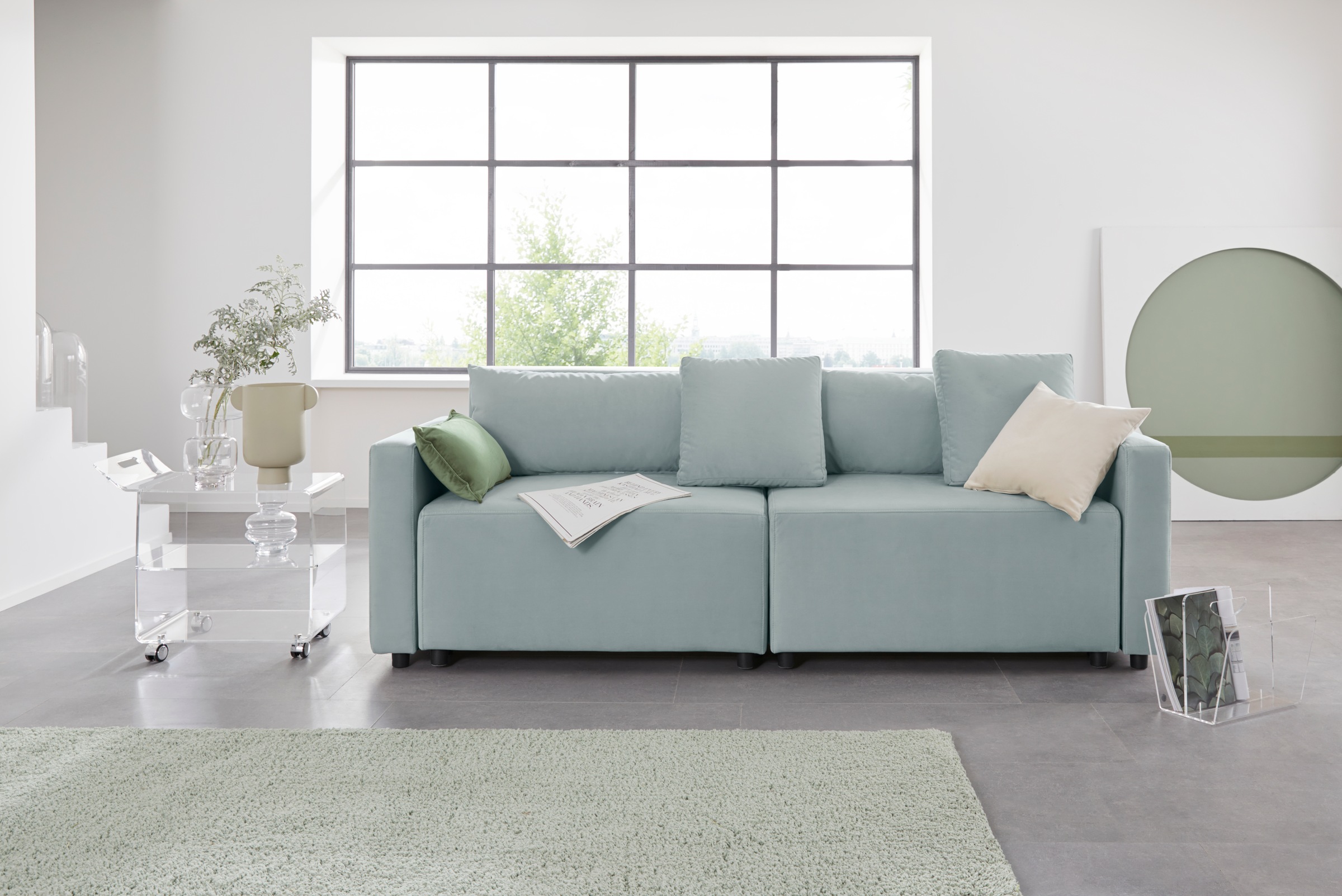 Home affaire 2-Sitzer »Marva 2tlg.« beide Elemente ausziehbar für Bettfunkt günstig online kaufen